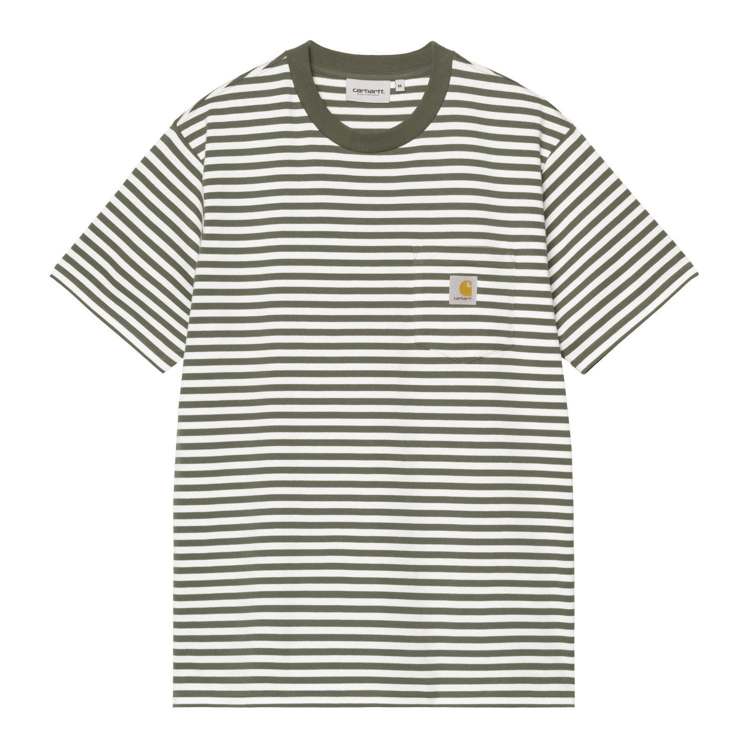 S/S Ezra Pocket T-Shirt - Ezra Stripe, Leaf / Wax