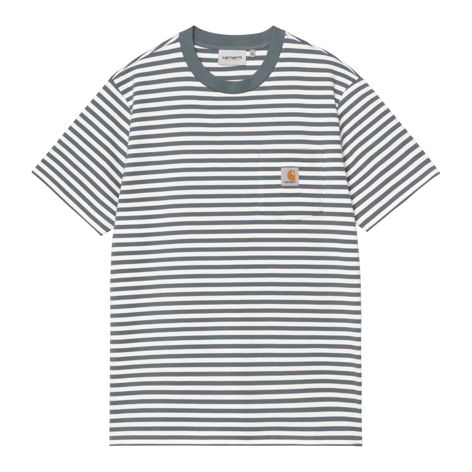S/S Ezra Pocket T-Shirt - Ezra Stripe, Cozy Blue / Wax