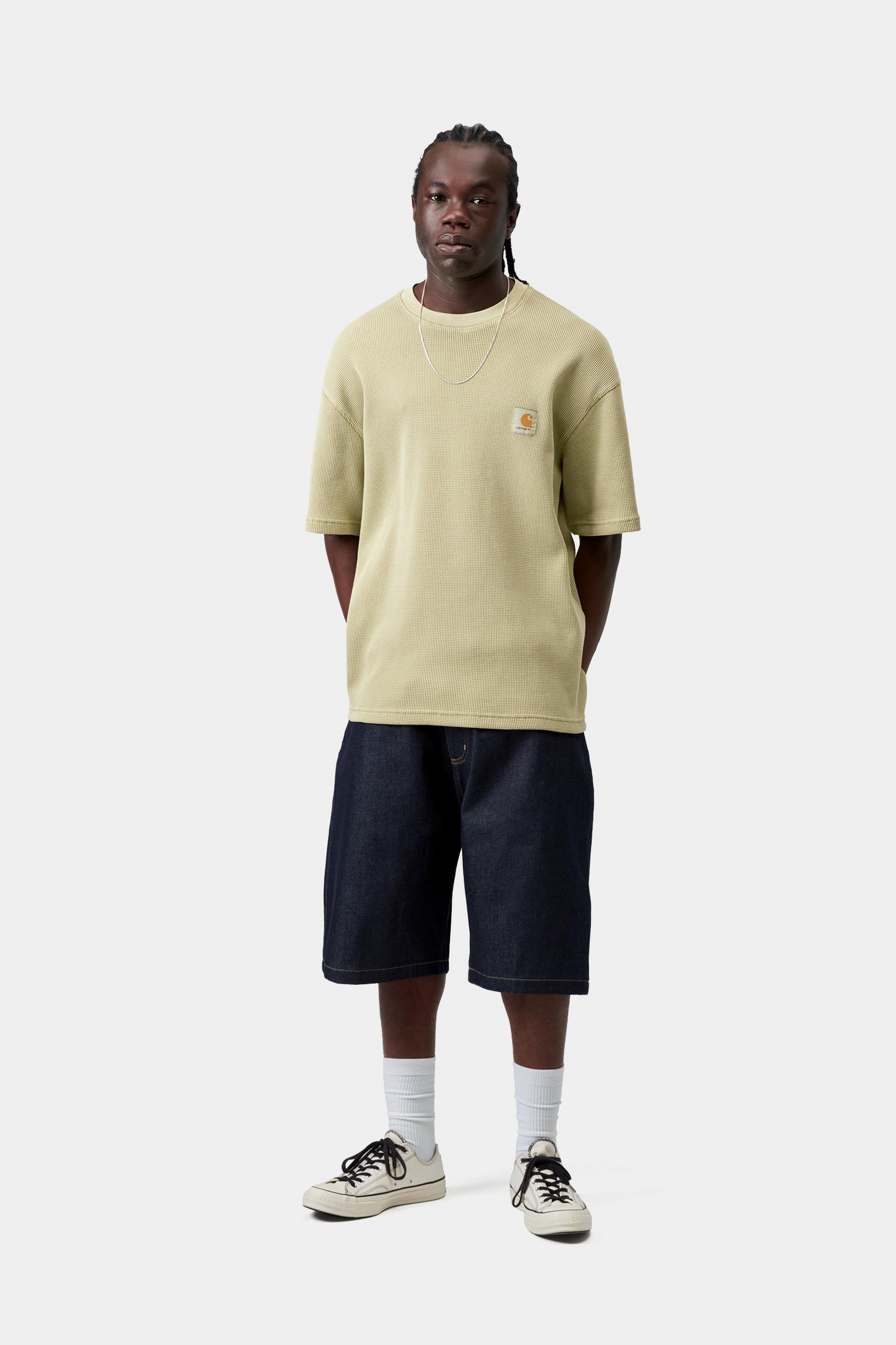 S/S Nelson Waffle T-Shirt - Gentle Green (garment dyed)