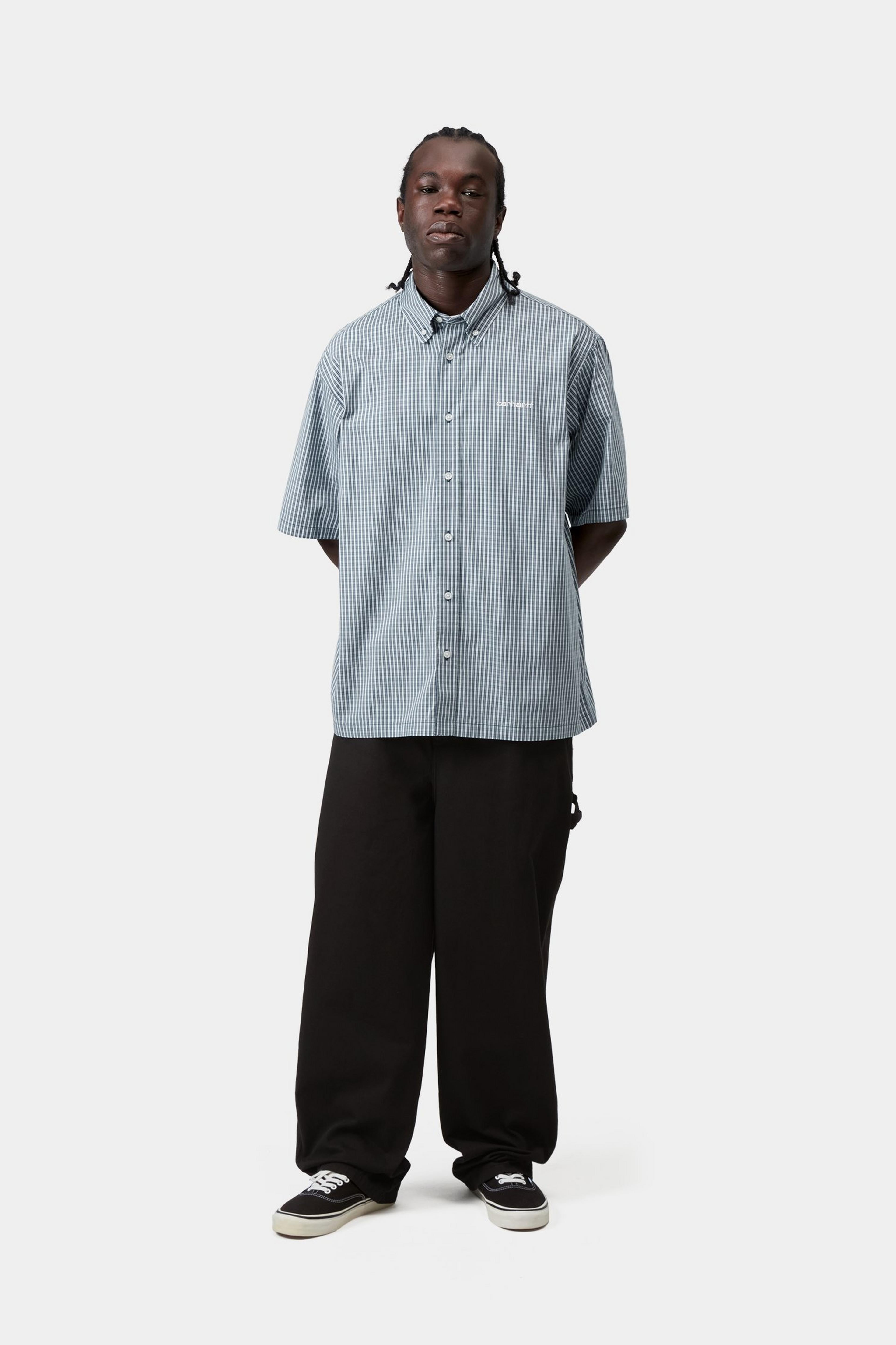 S/S Groff Shirt - Groff Check, Blue River