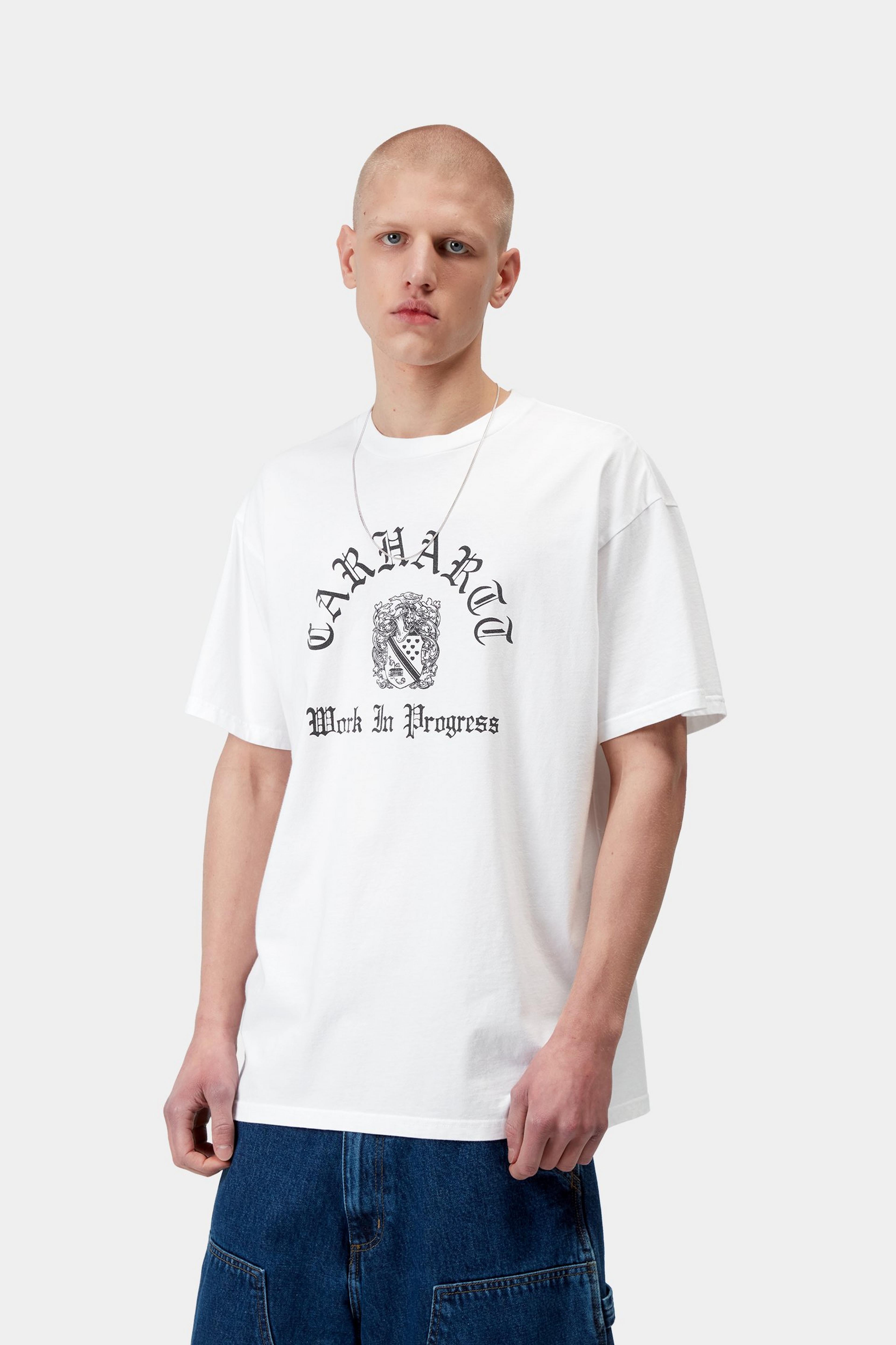 S/S Coat Of Arms T-Shirt - White (heavy stone wash)