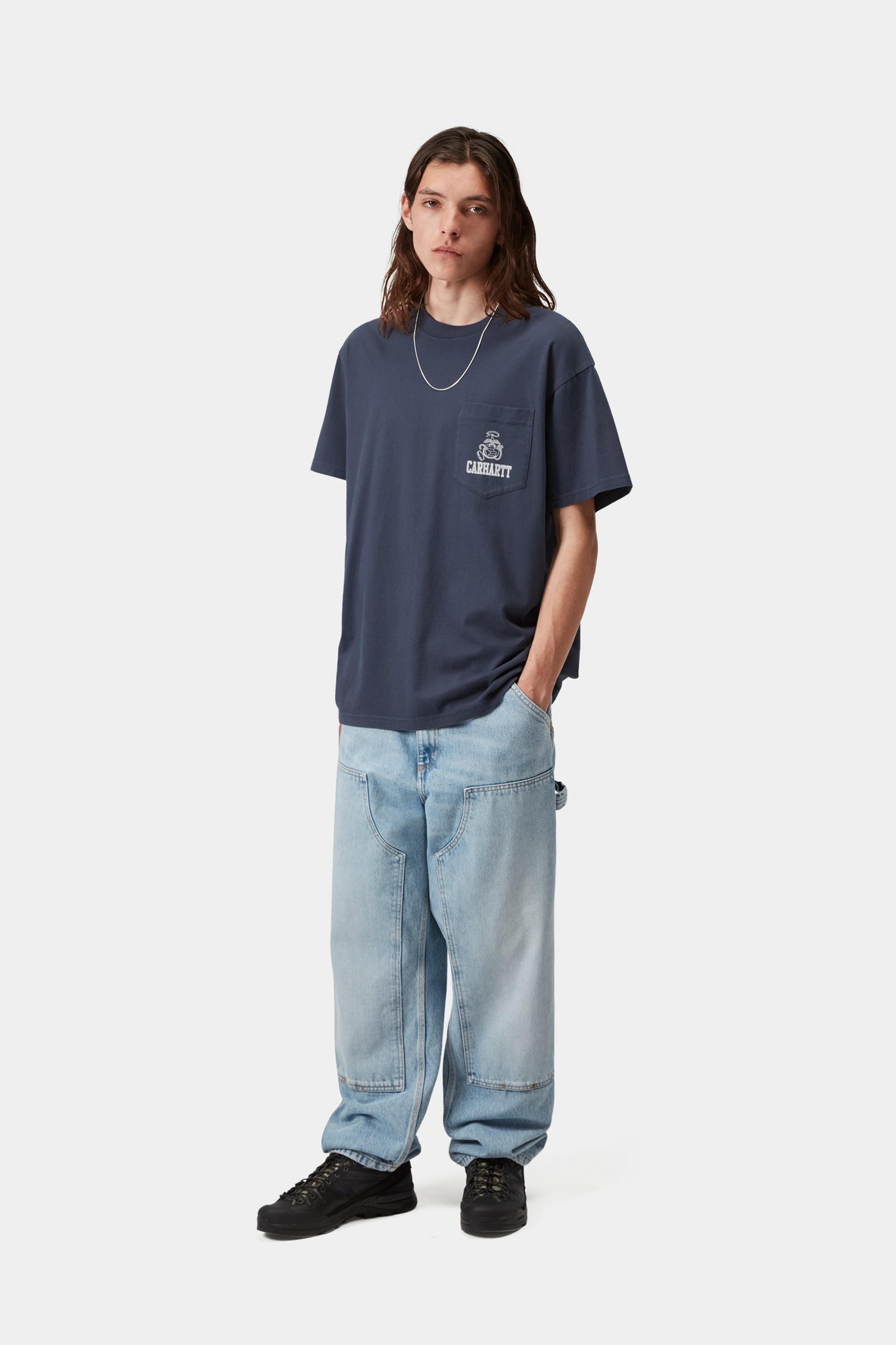 S/S Pond Corps Pocket T-Shirt - Blue (heavy stone wash)