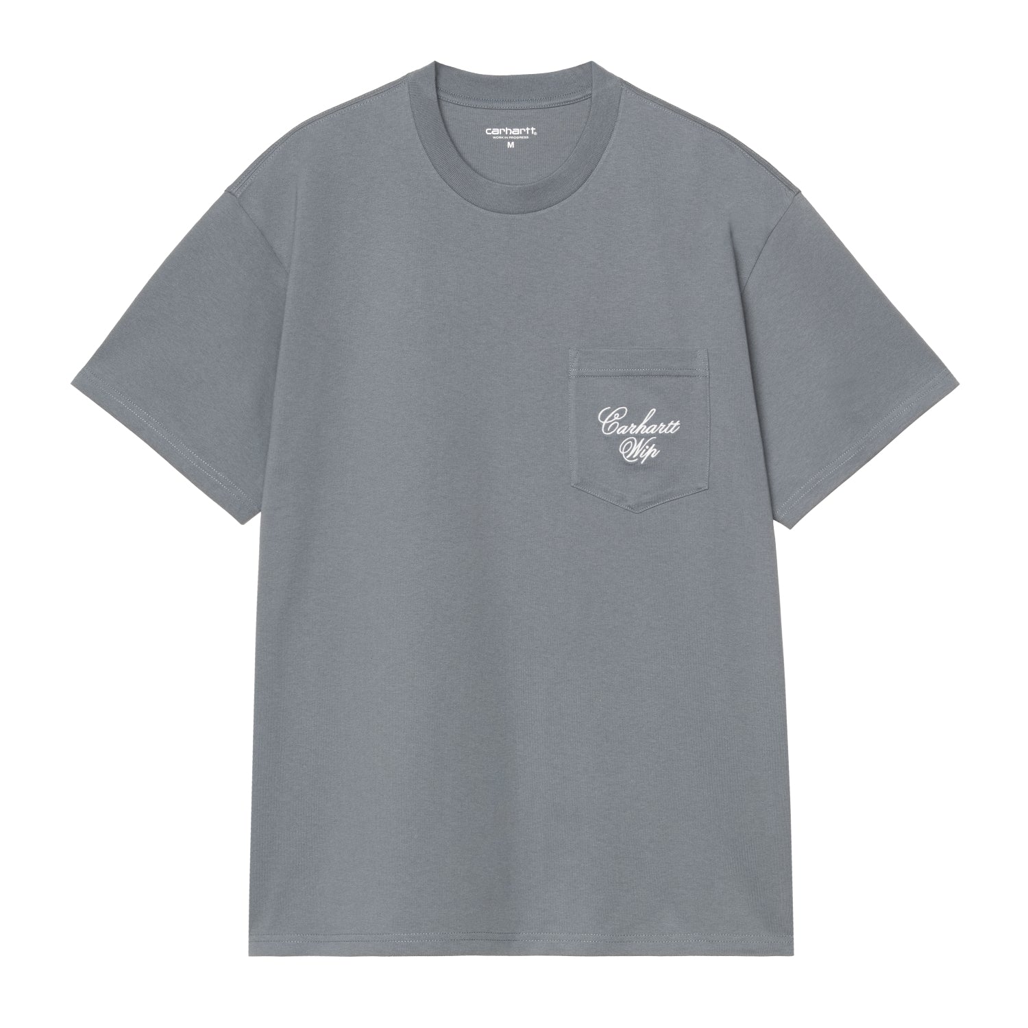 S/S Longhand Pocket T-Shirt - Cozy Blue / White