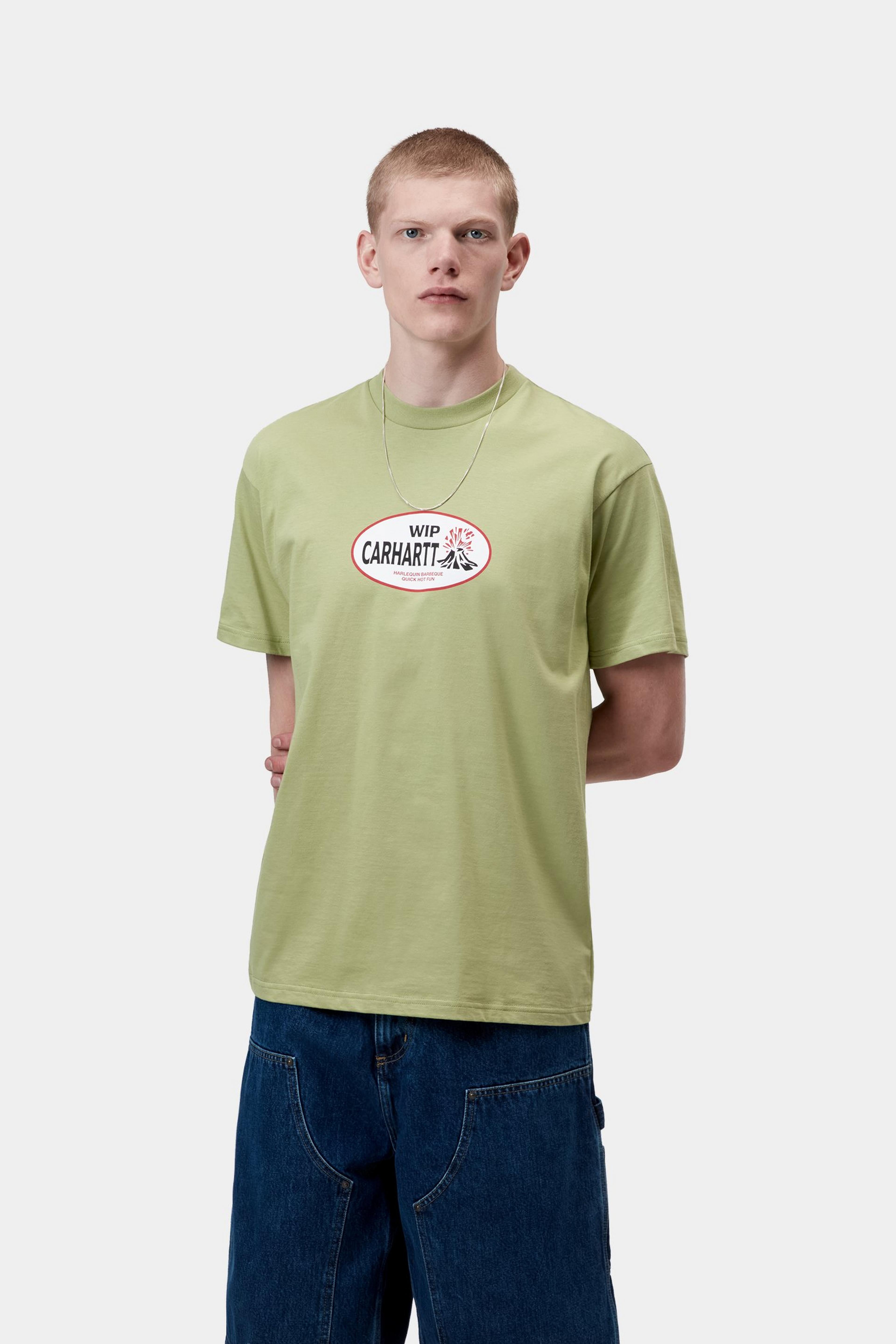 S/S Harlequin BBQ T-Shirt - Gentle Green