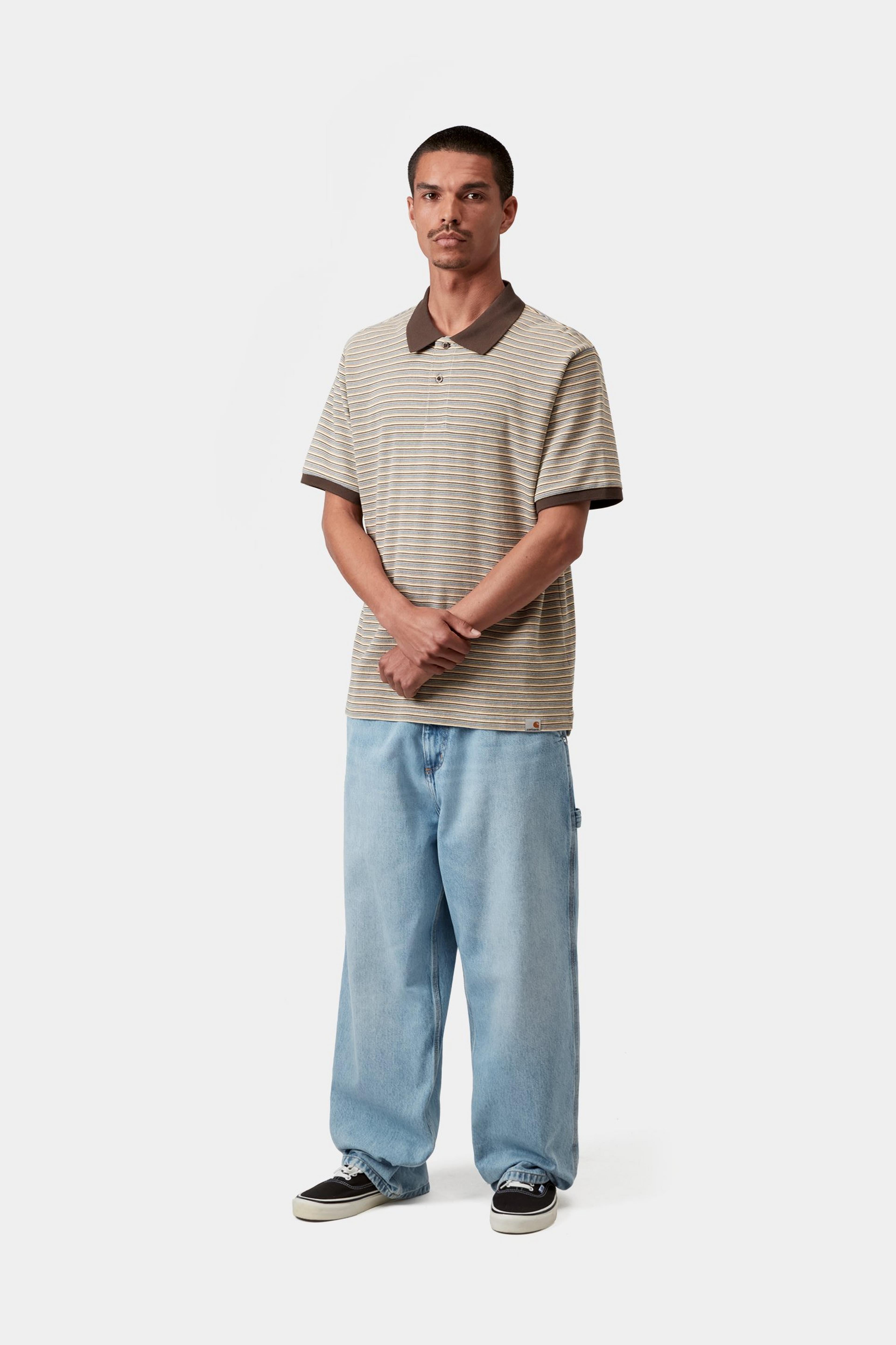 S/S Dion Polo - Dion Stripe, Wax