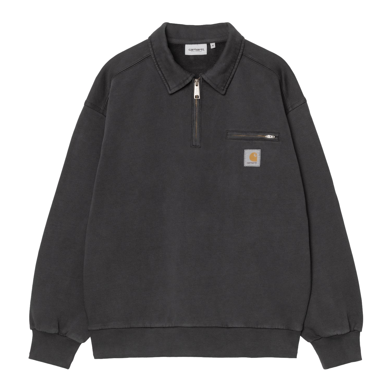 Half Zip Detroit Sweat - Black (stone washed)