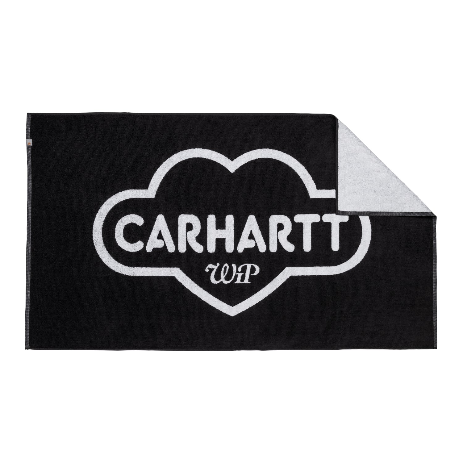 Cloud Heart Towel - Black / White