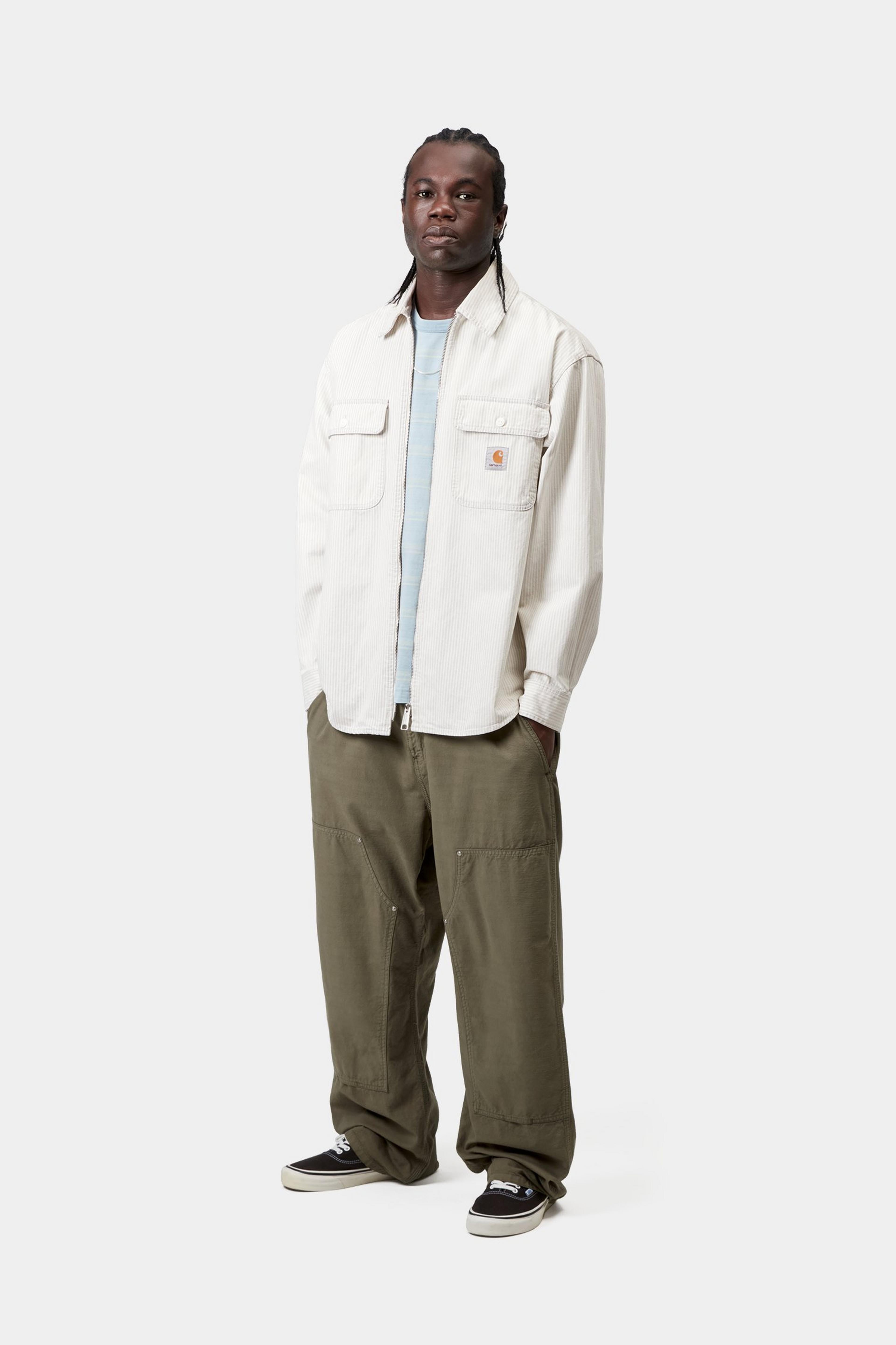 Mercer Shirt Jac - Mercer Stripe, Graphite / Wax, Bleached