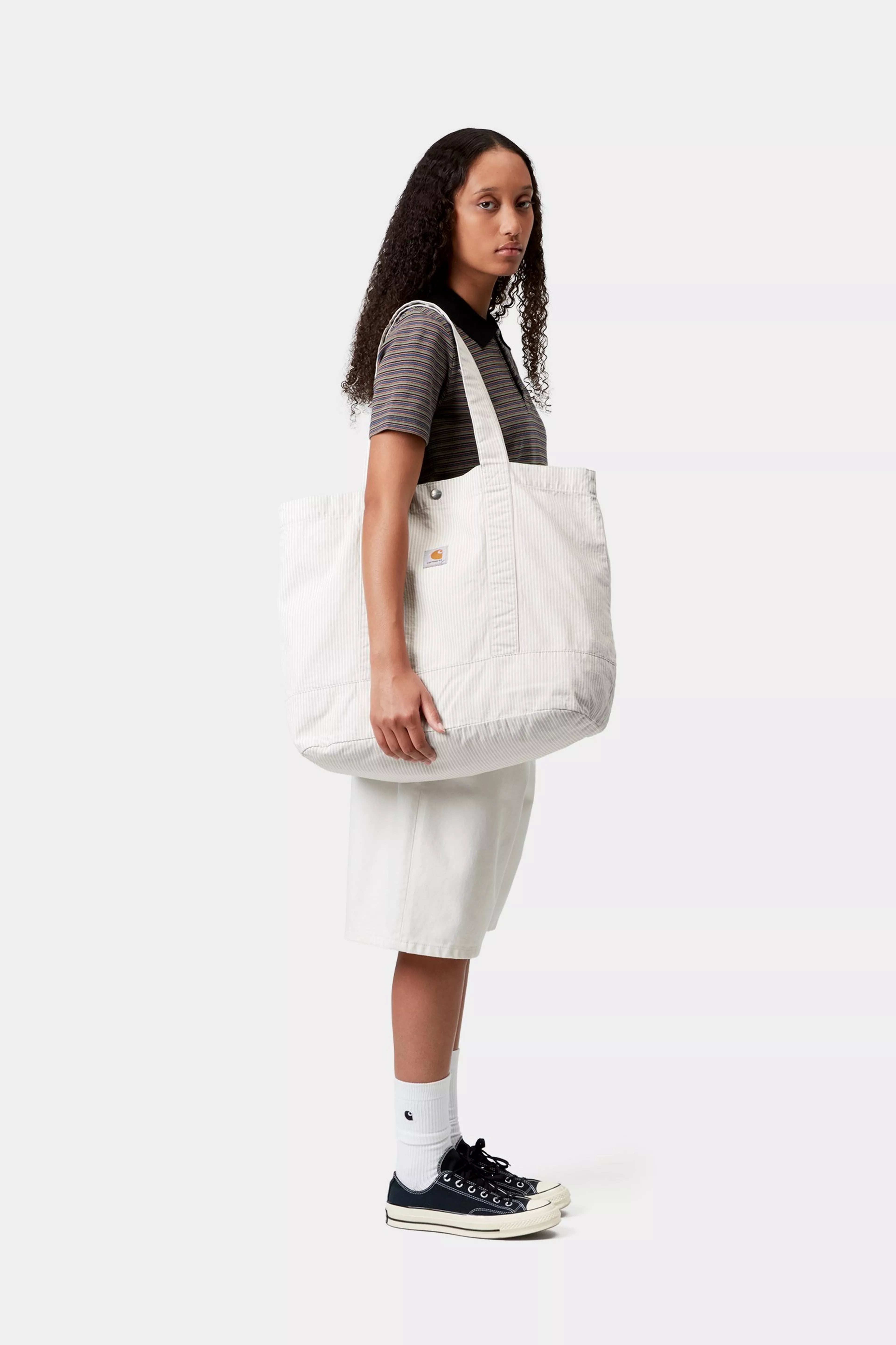 Mercer Tote Bag - Mercer Stripe, Graphite / Wax (bleached)