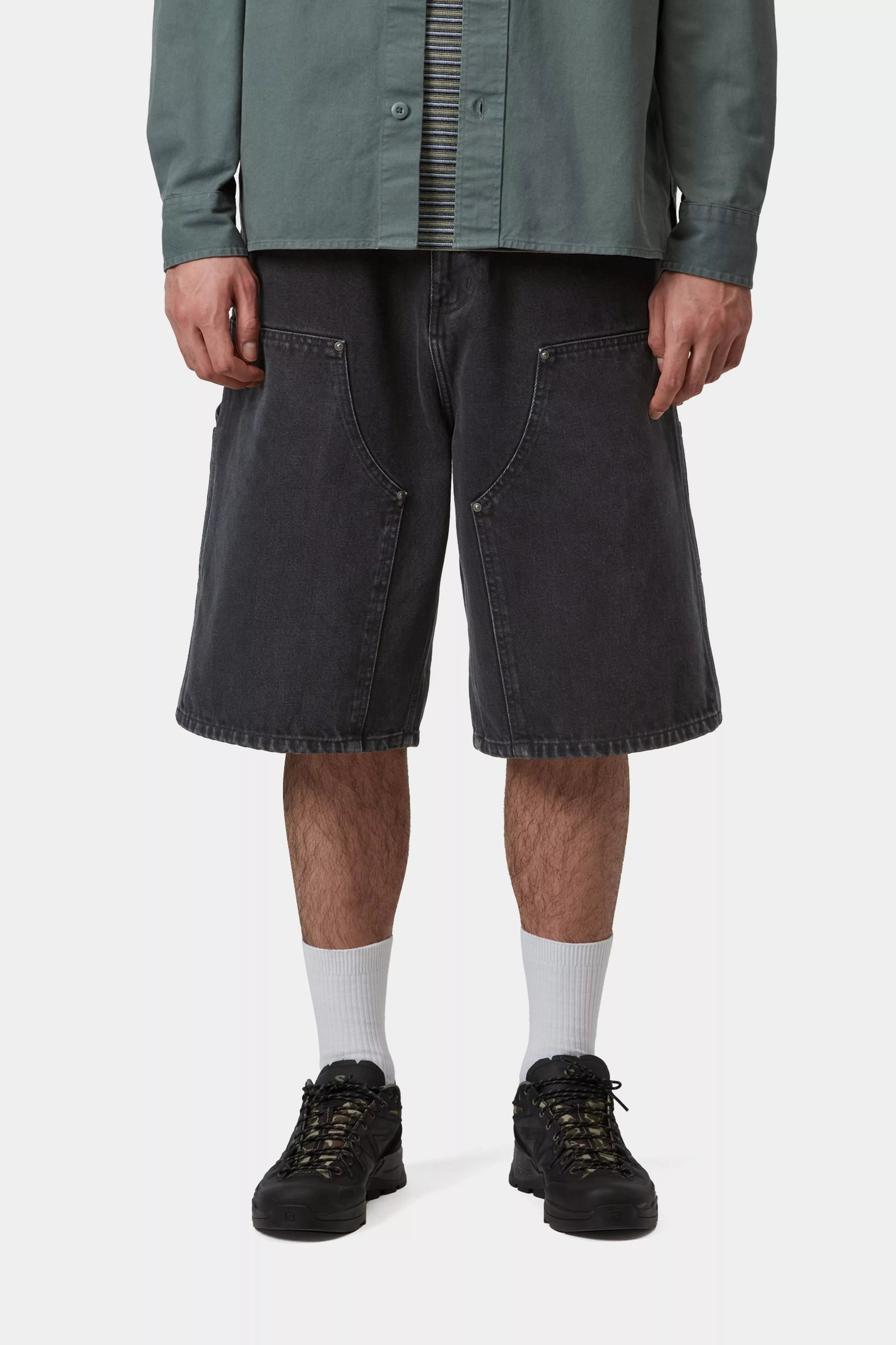 OG Double Knee Short - Black (stone washed)