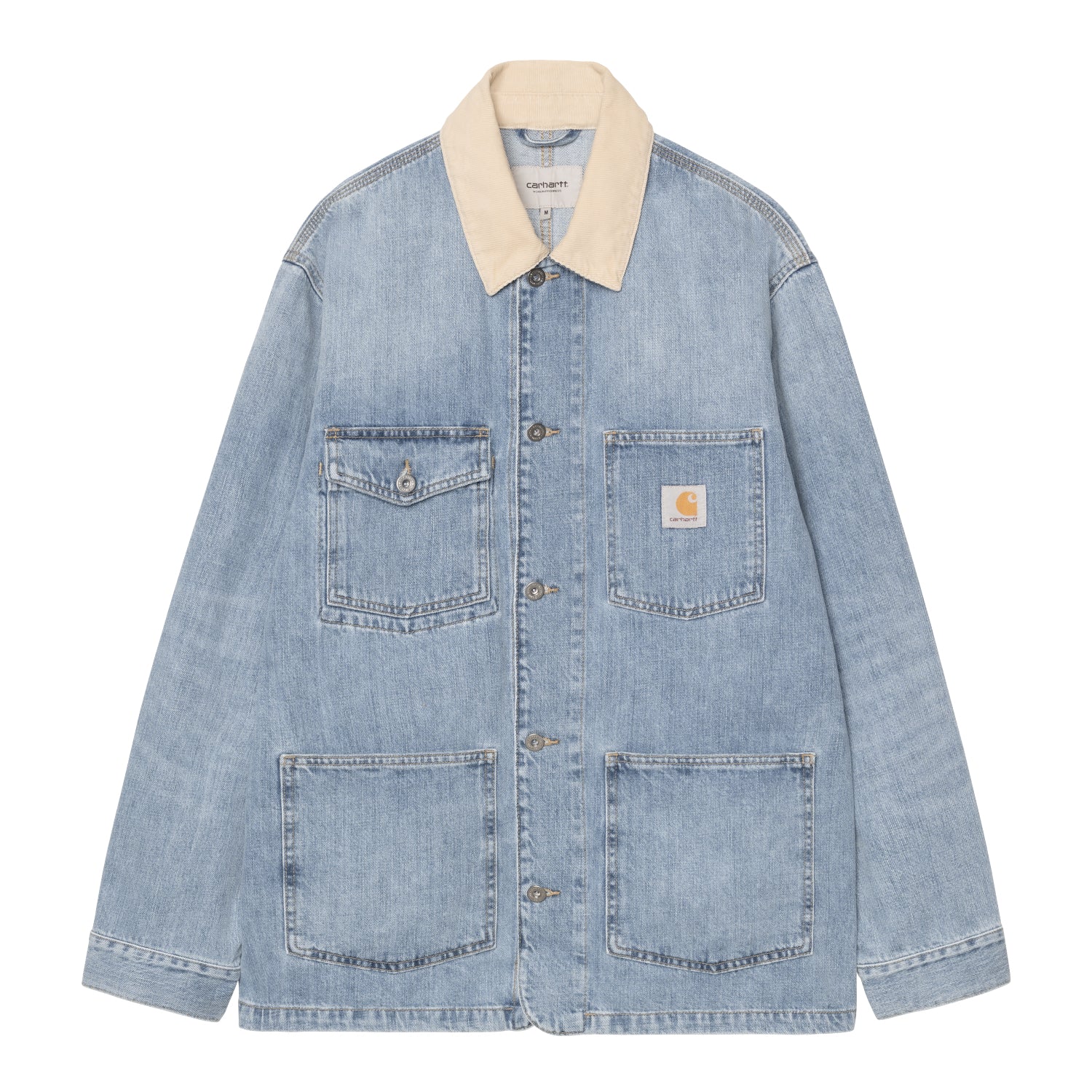 Warren Chore Coat - Blue / Dusty H Brown, Burst washed