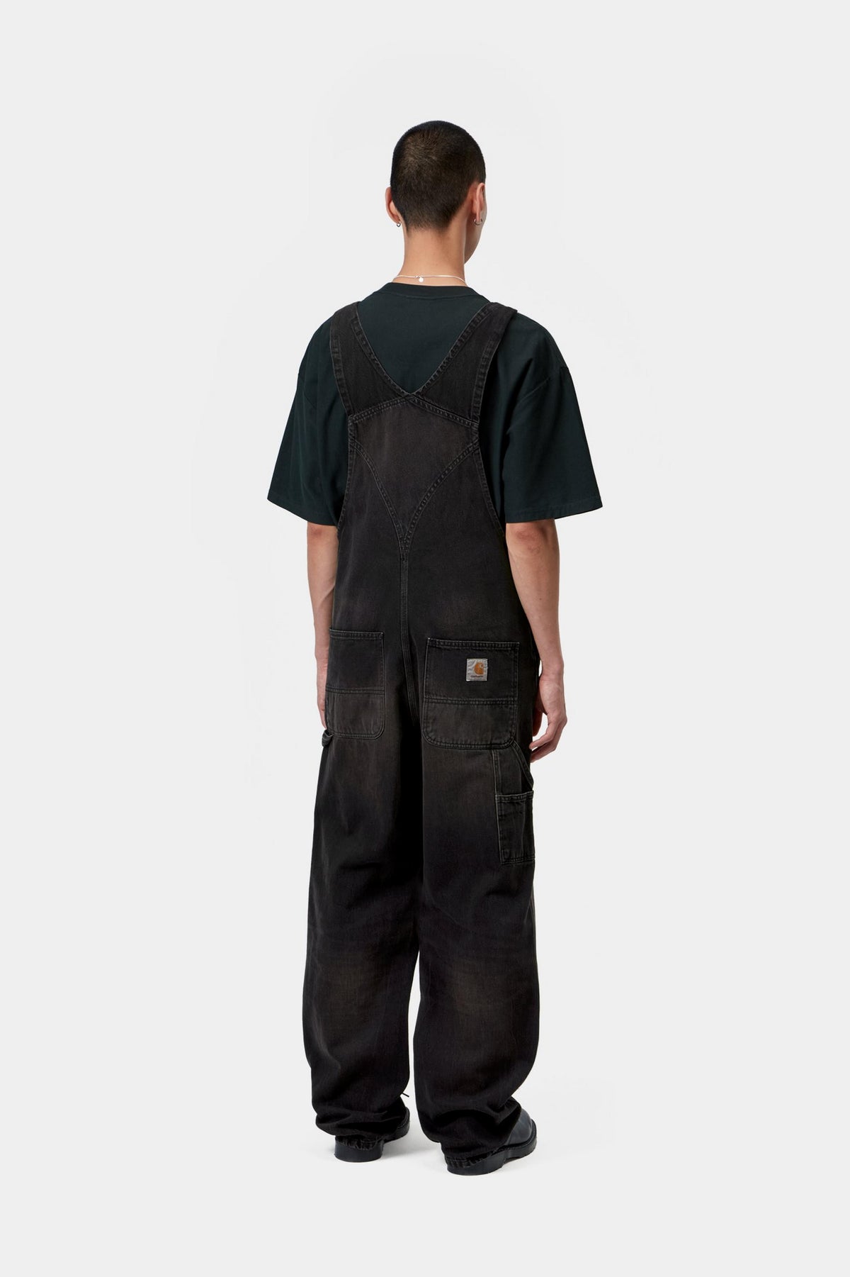 Bib Overall - Black tobacco used wash
