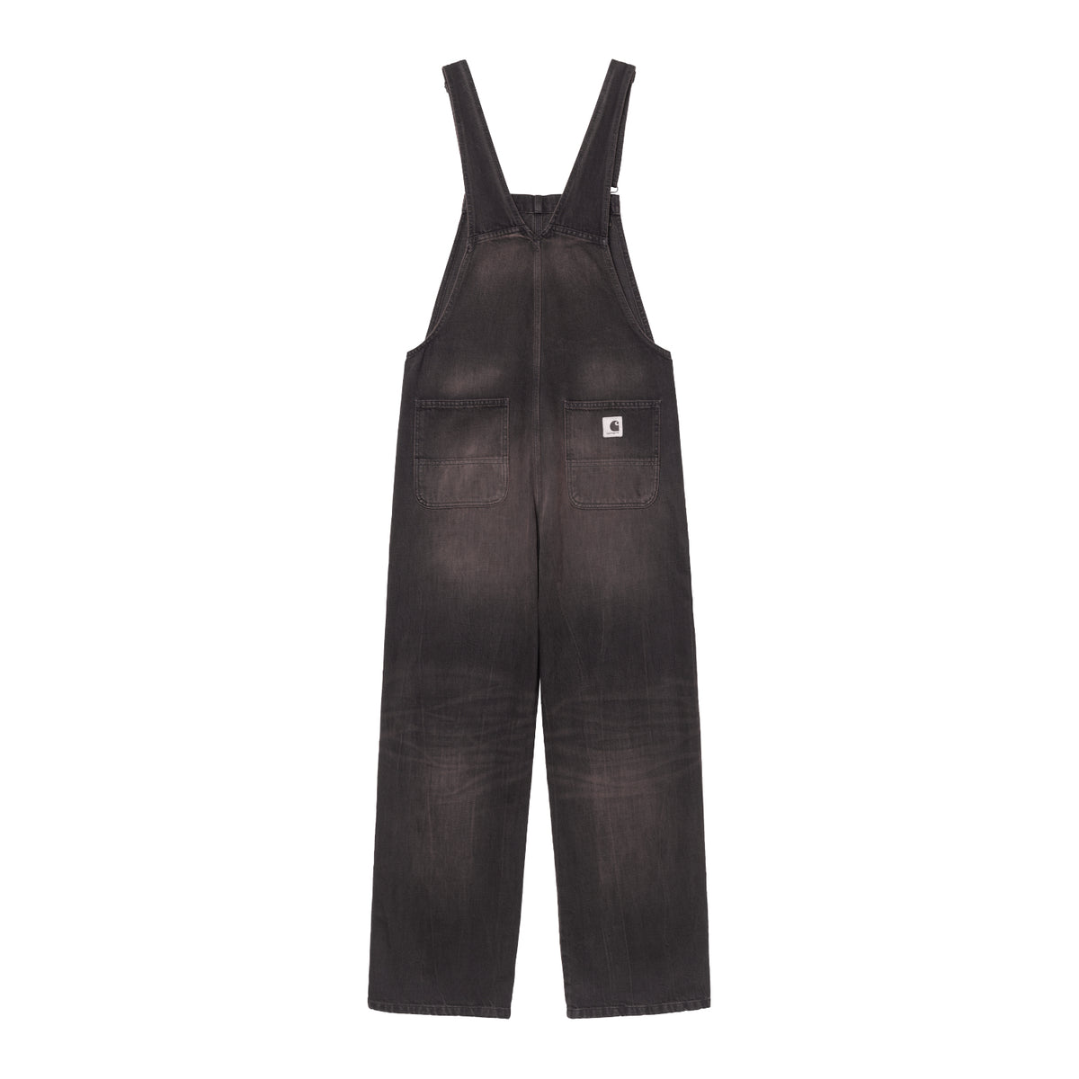 W' Bib Overall Straight - Black tobacco used wash