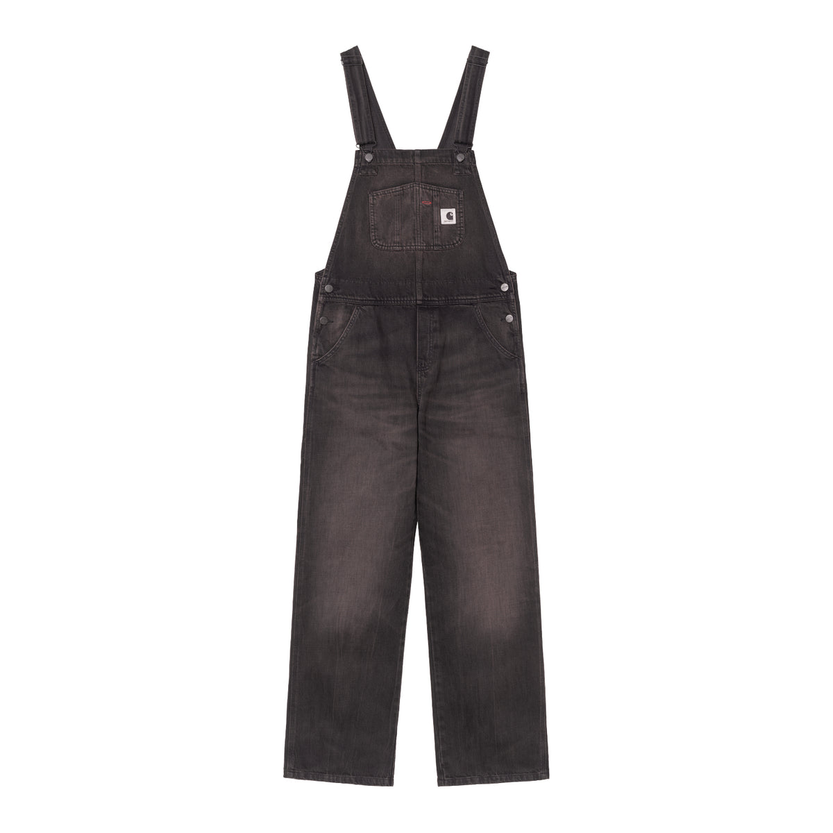 W' Bib Overall Straight - Black tobacco used wash