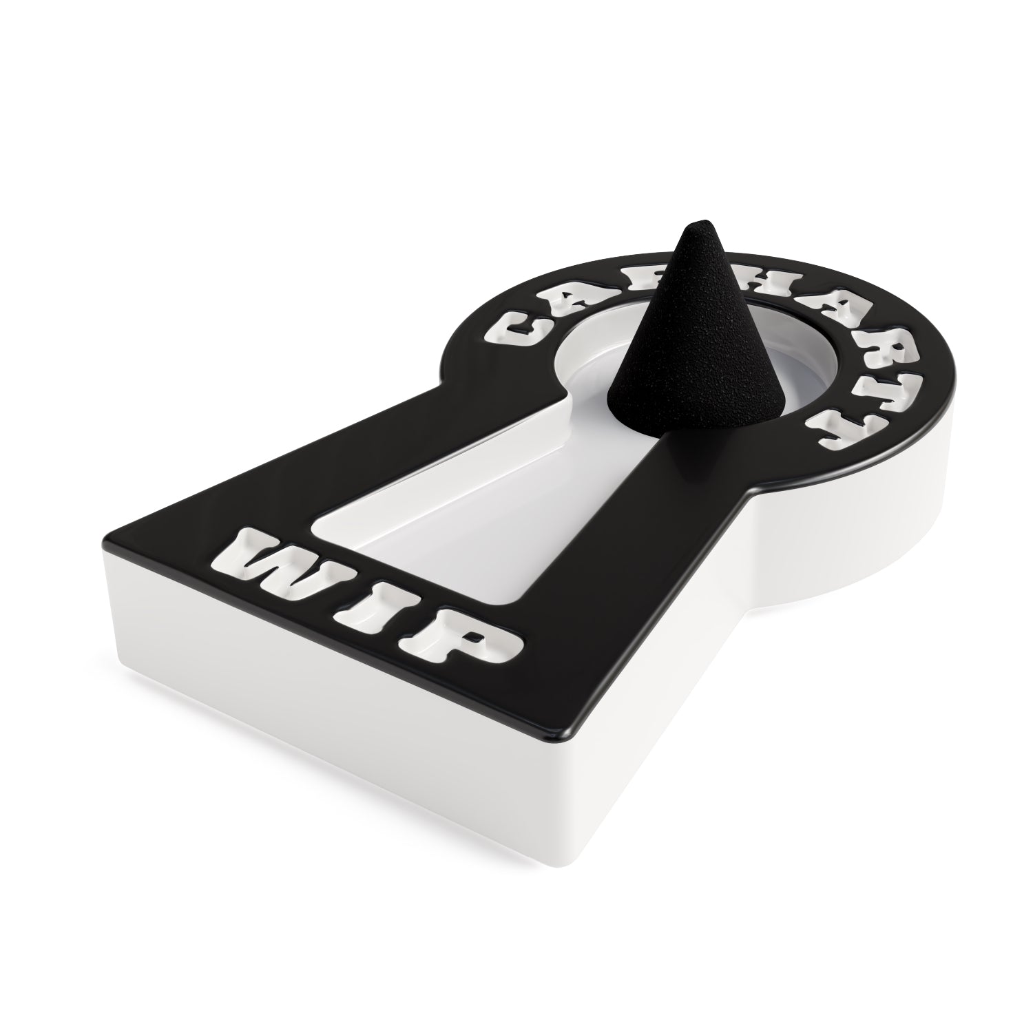 Locked Cone Incense Holder - White / Black
