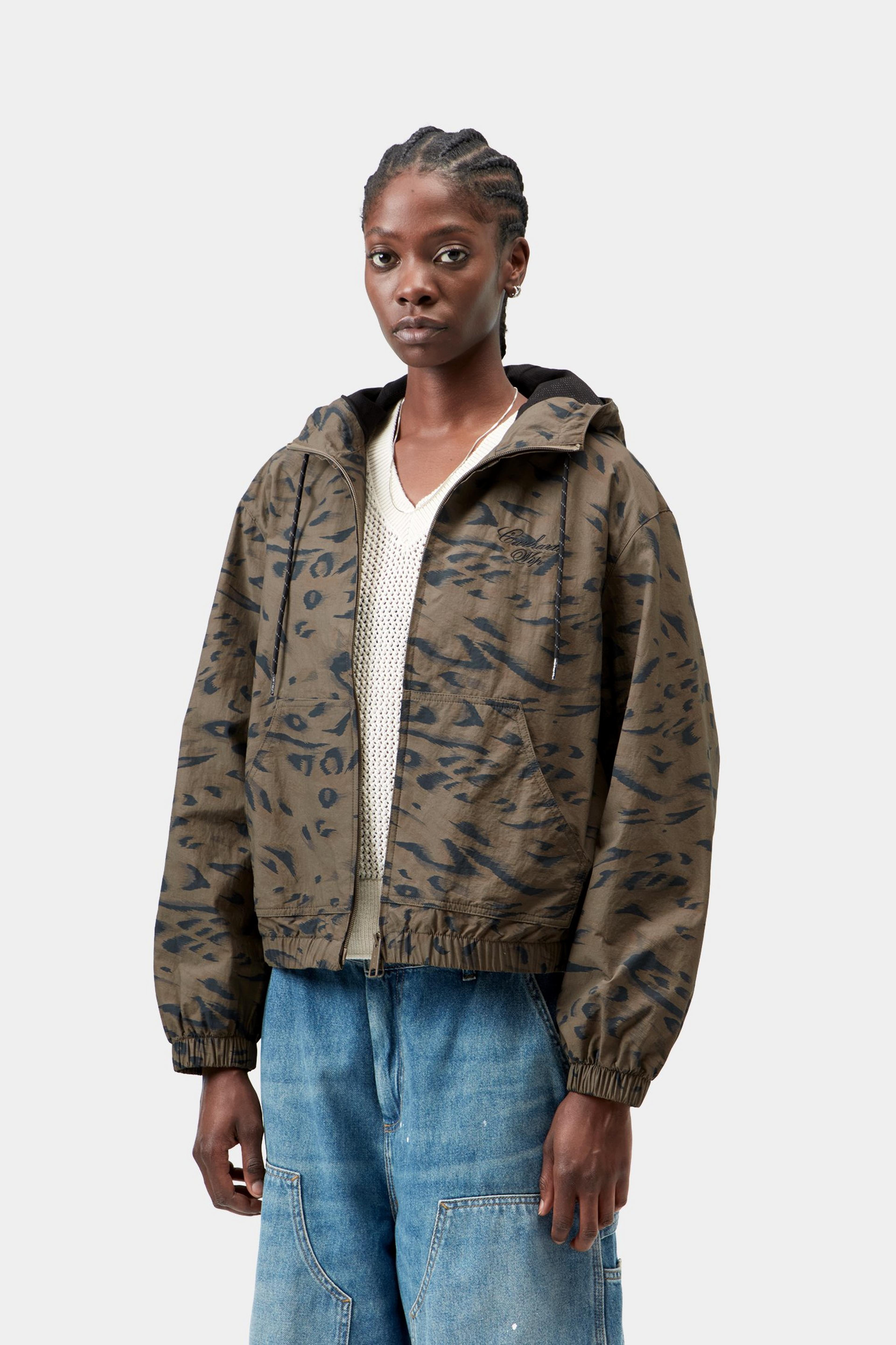 W' Travon Jacket - Duck Feather Print, Cypress / Black