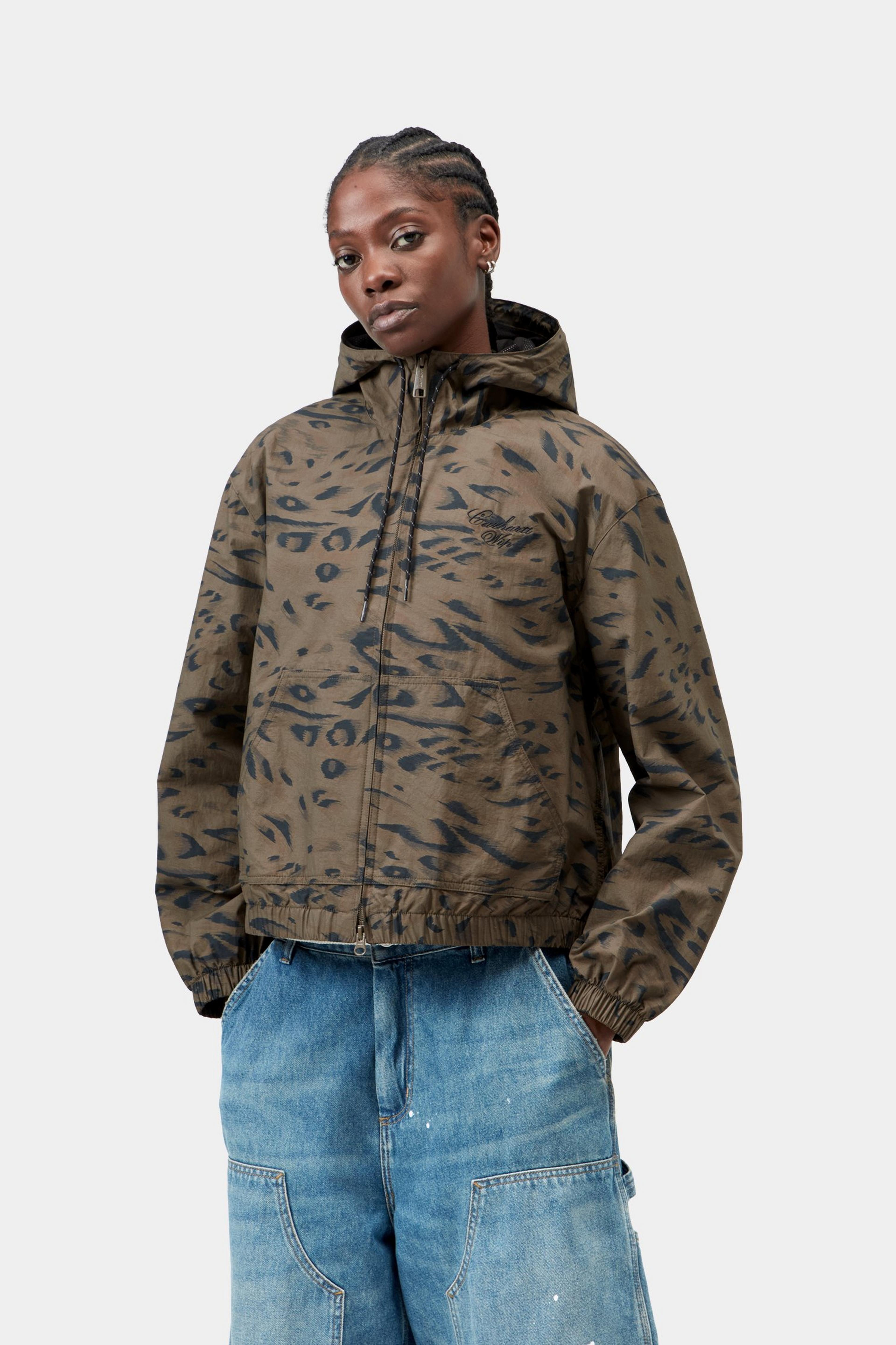 W' Travon Jacket - Duck Feather Print, Cypress / Black