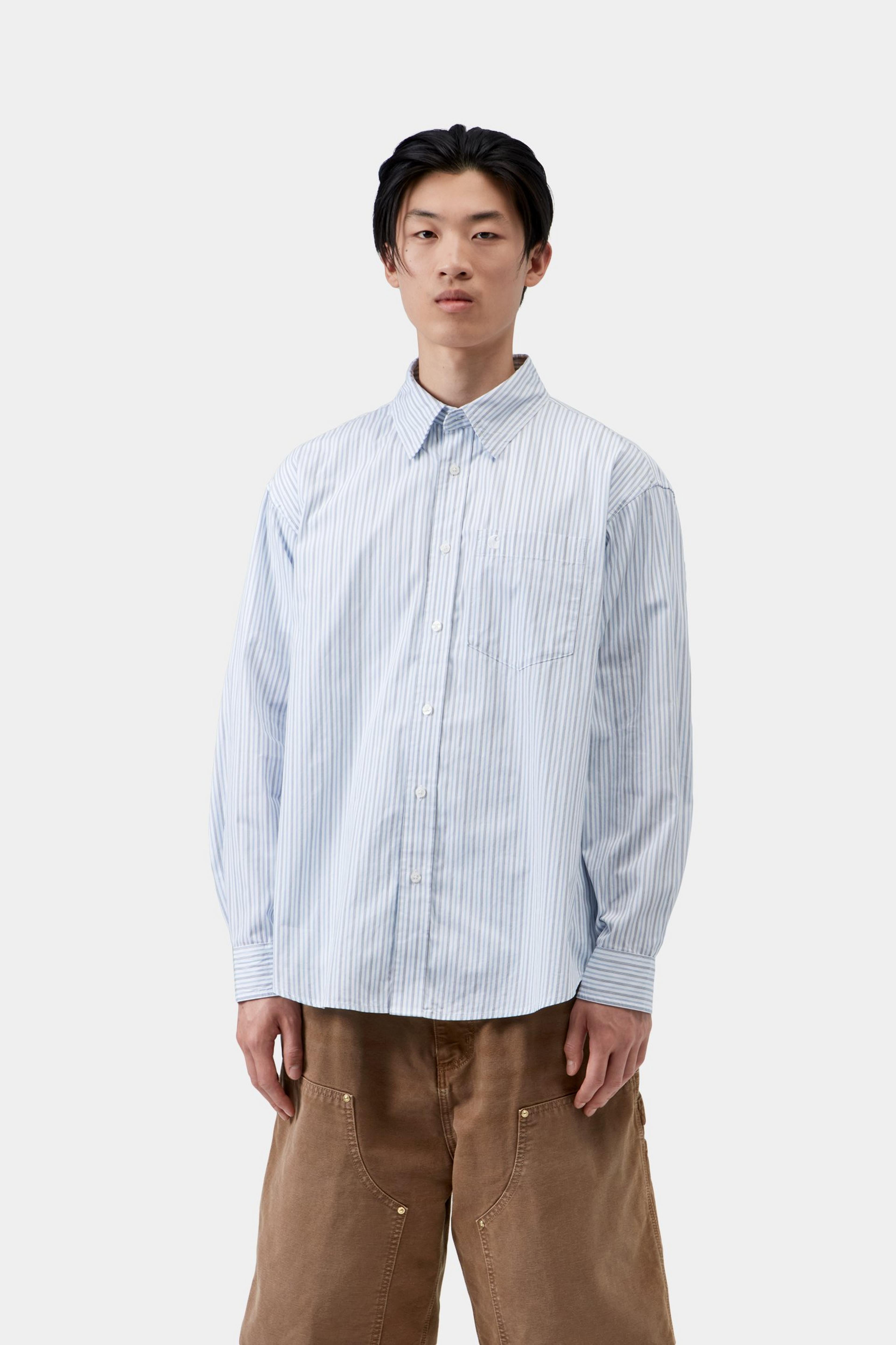 L/S Keene Shirt - Keene Stripe, White