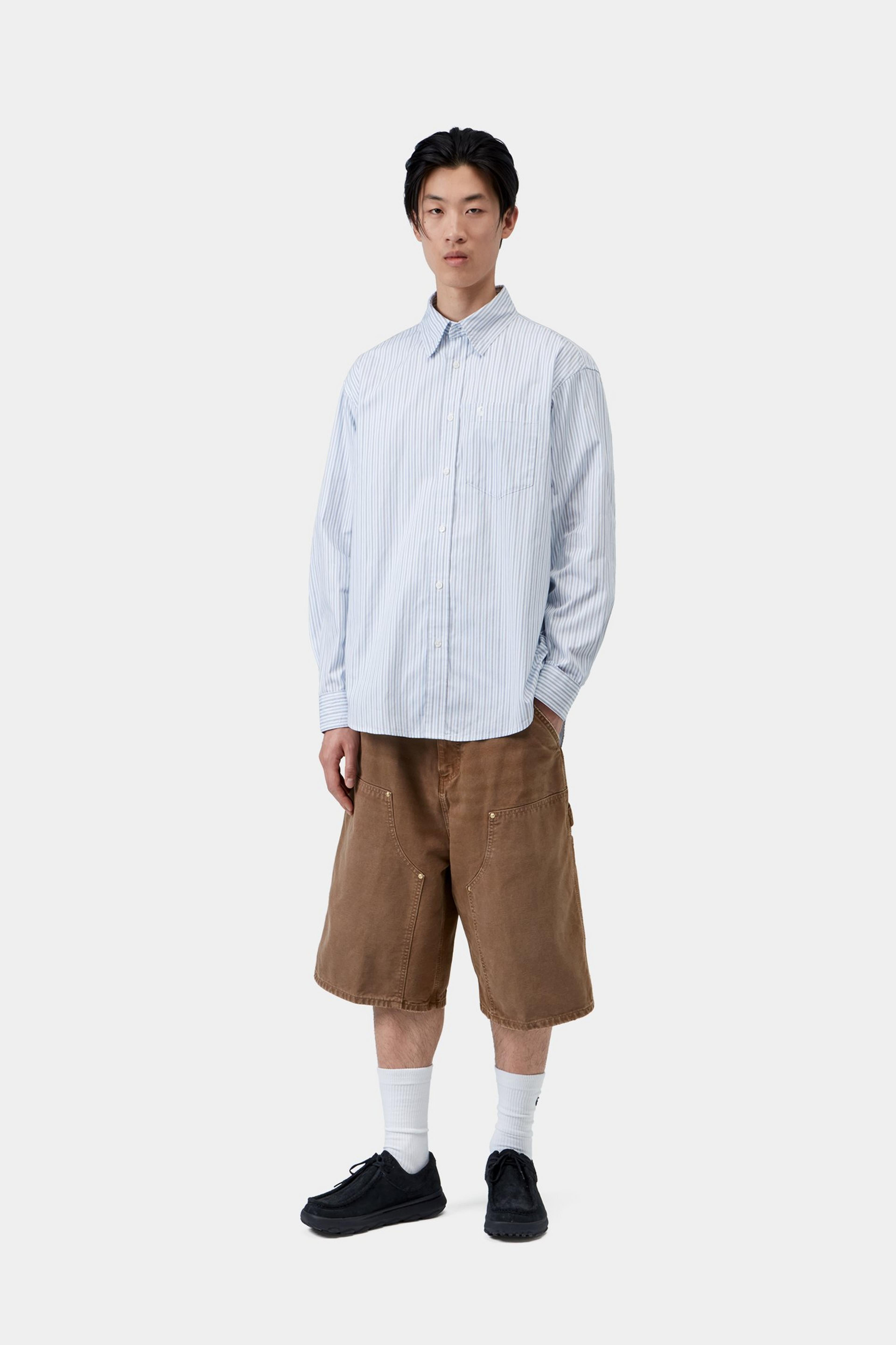 L/S Keene Shirt - Keene Stripe, White