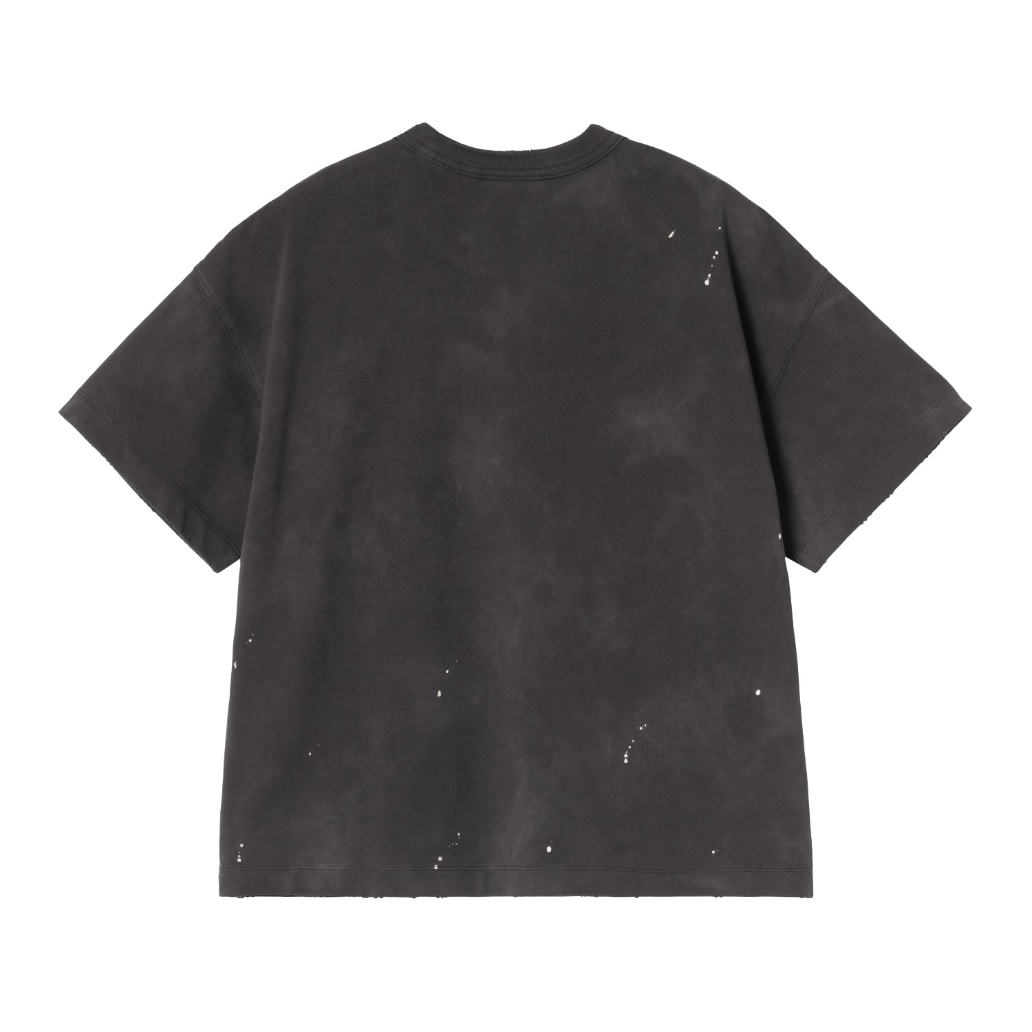 W' S/S Painter T-Shirt - Black, Destroy wash, splatter