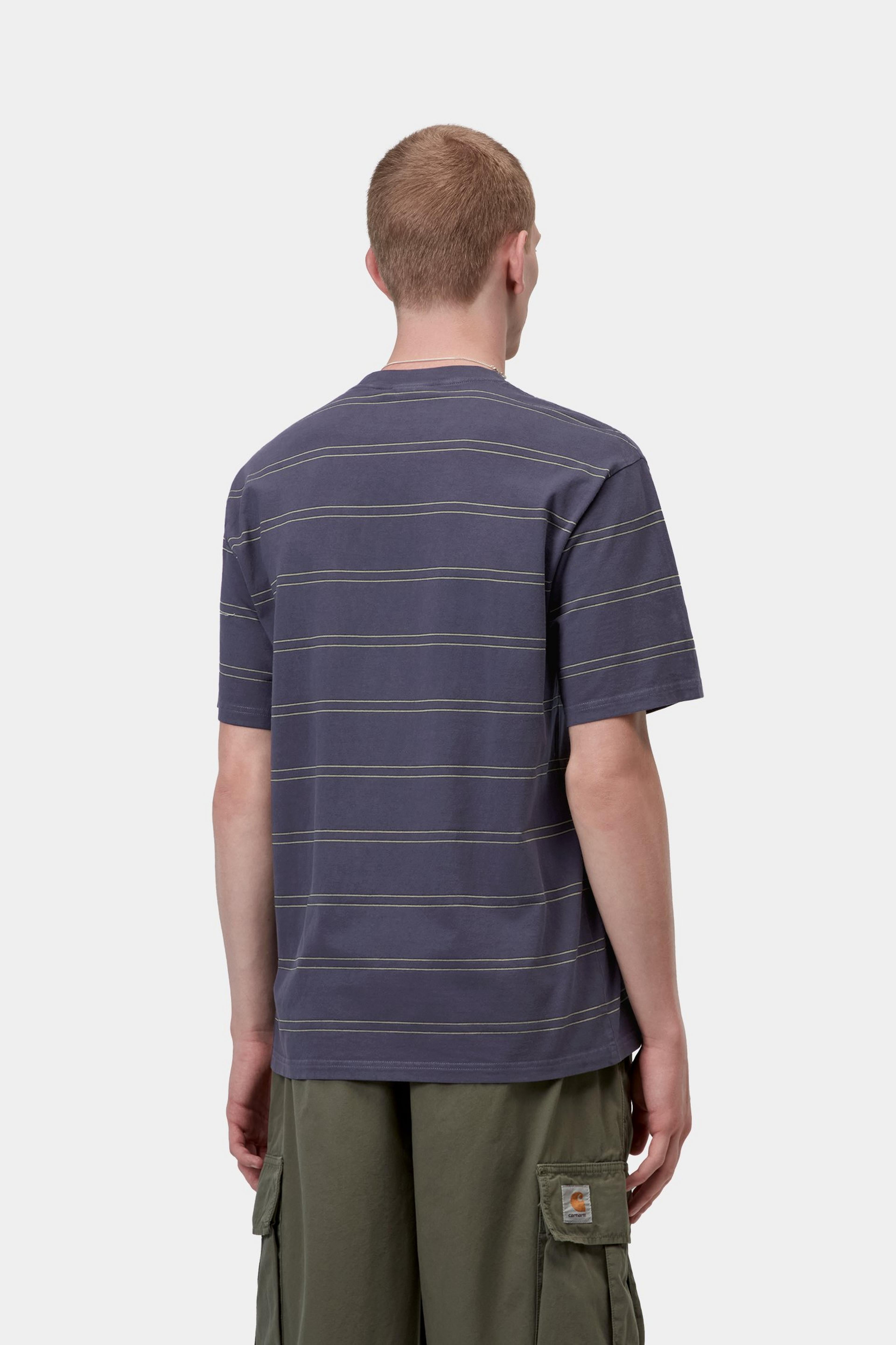 S/S Bert Pocket T-Shirt - Bert Stripe, Shady Purple / Shady Green, Garment dyed