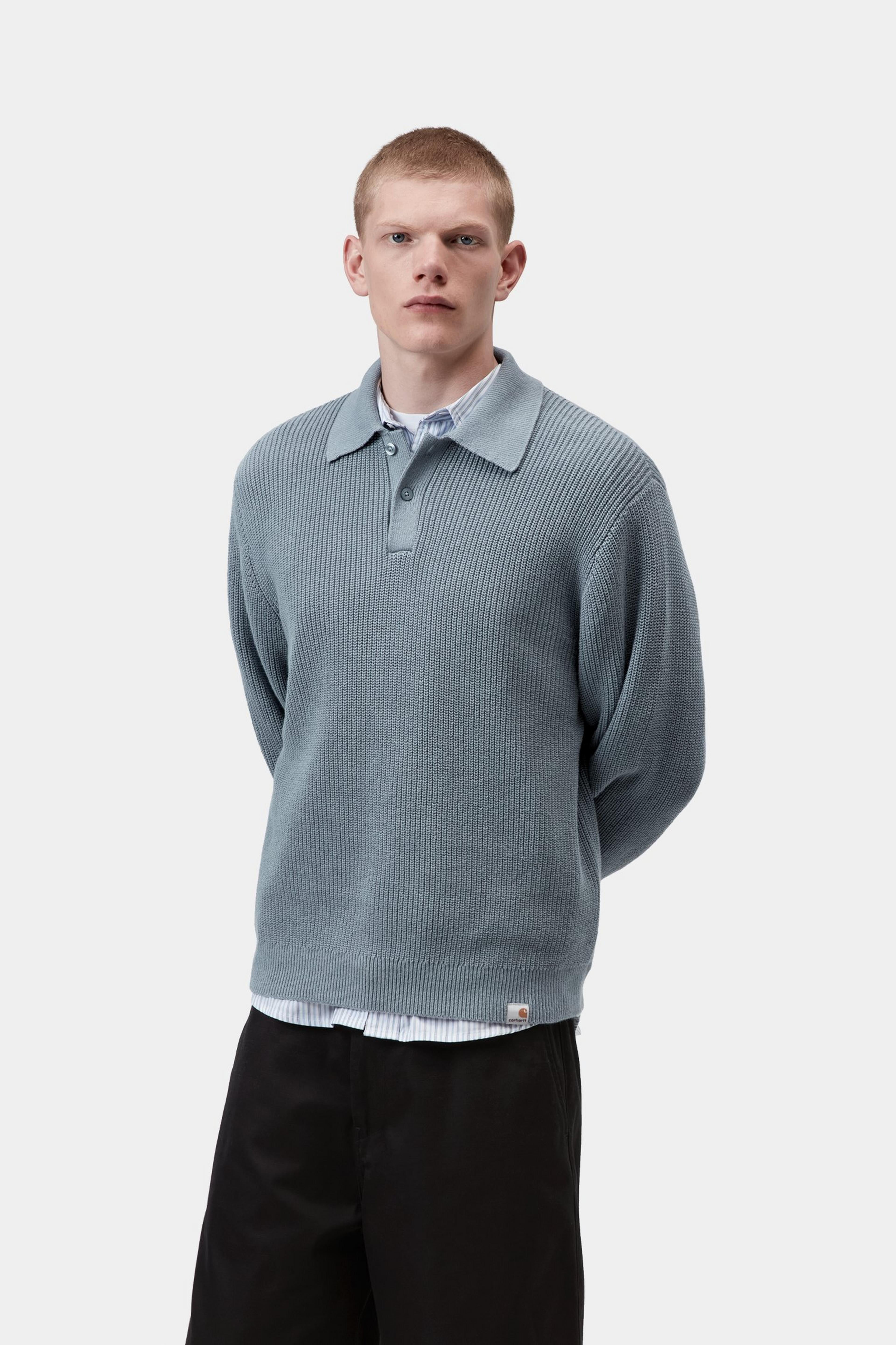 L/S Miles Polo - Shady Blue
