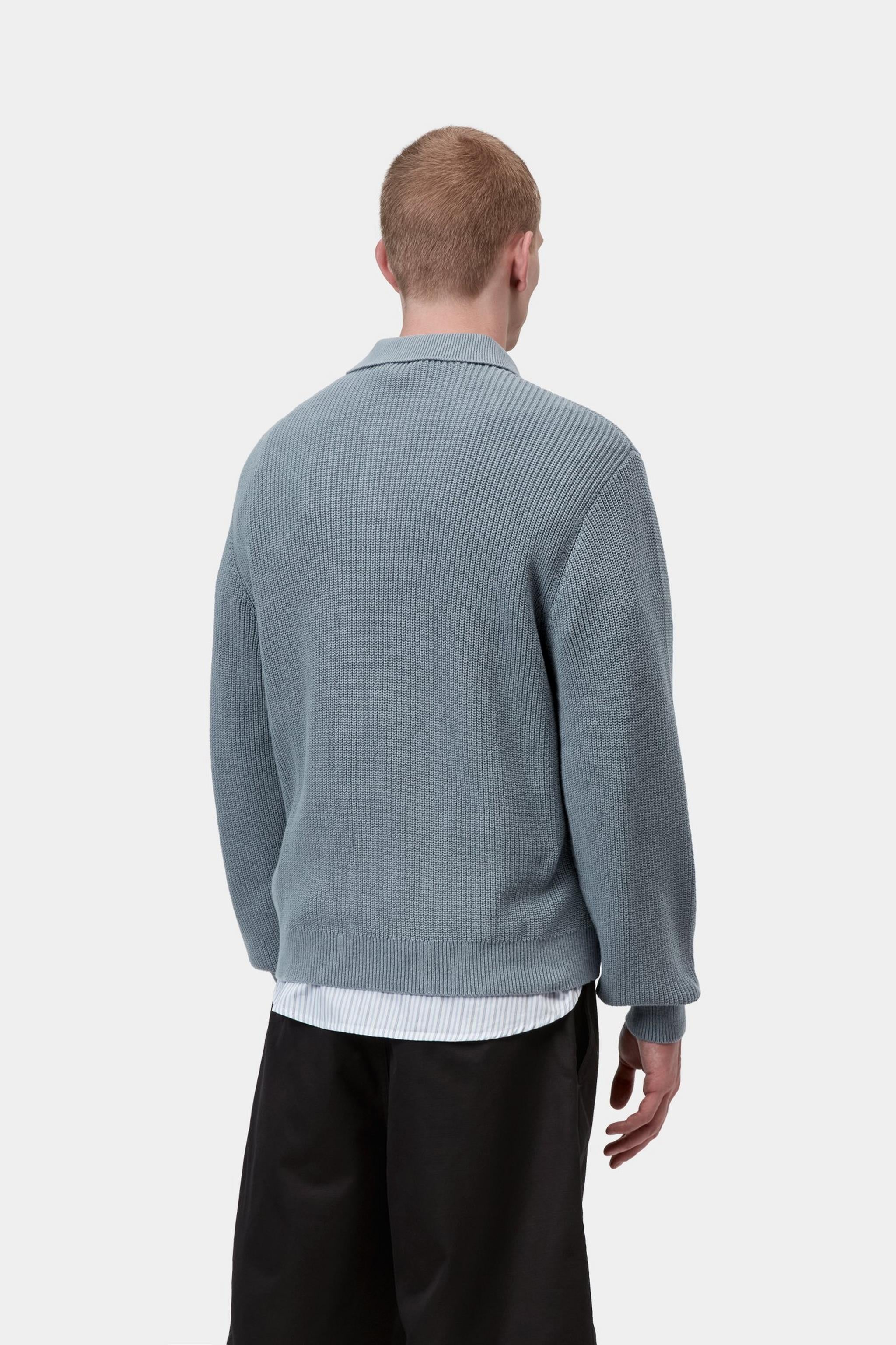 L/S Miles Polo - Shady Blue