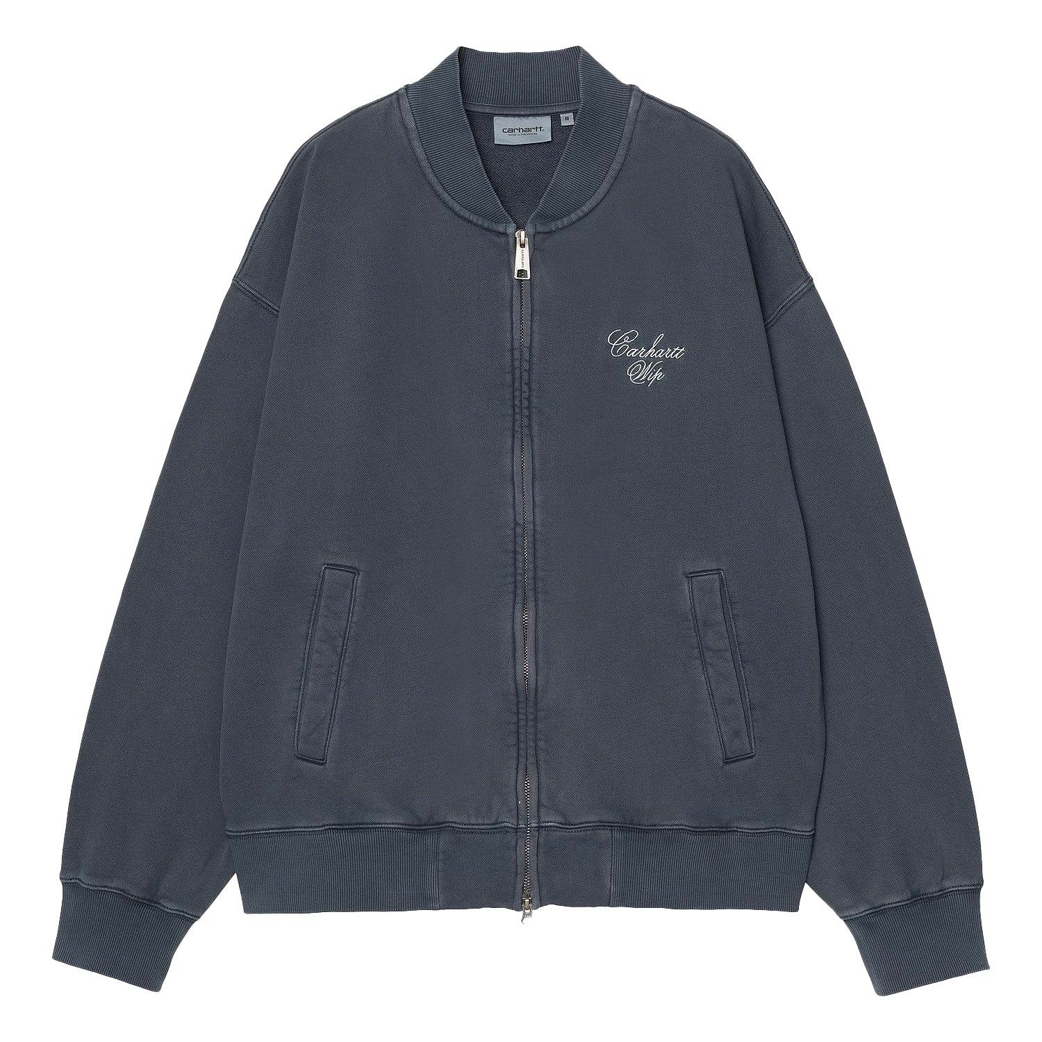 Longhand Bomber - Carbon / White, garment dyed
