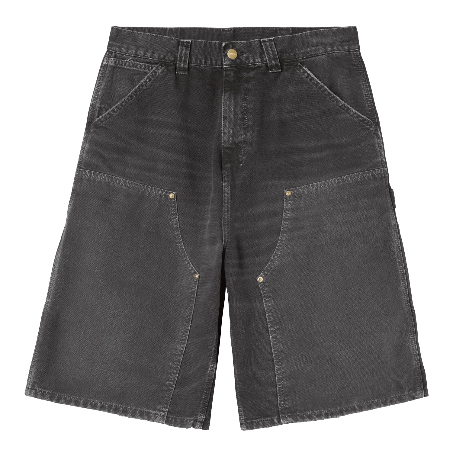 OG Double Knee Short - Black, Destroy wash