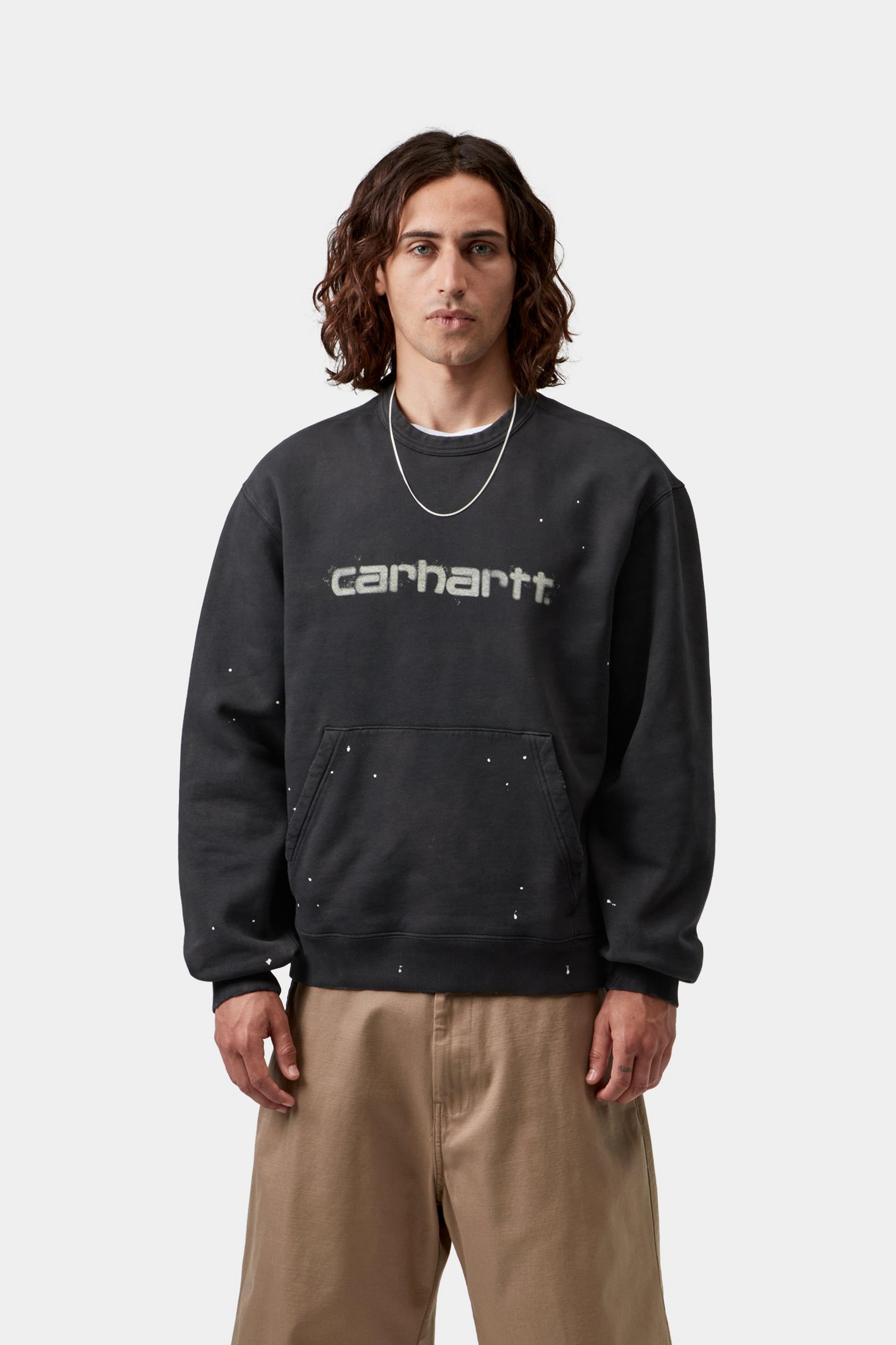 Painter Sweat - Black, Destroy wash, splatter