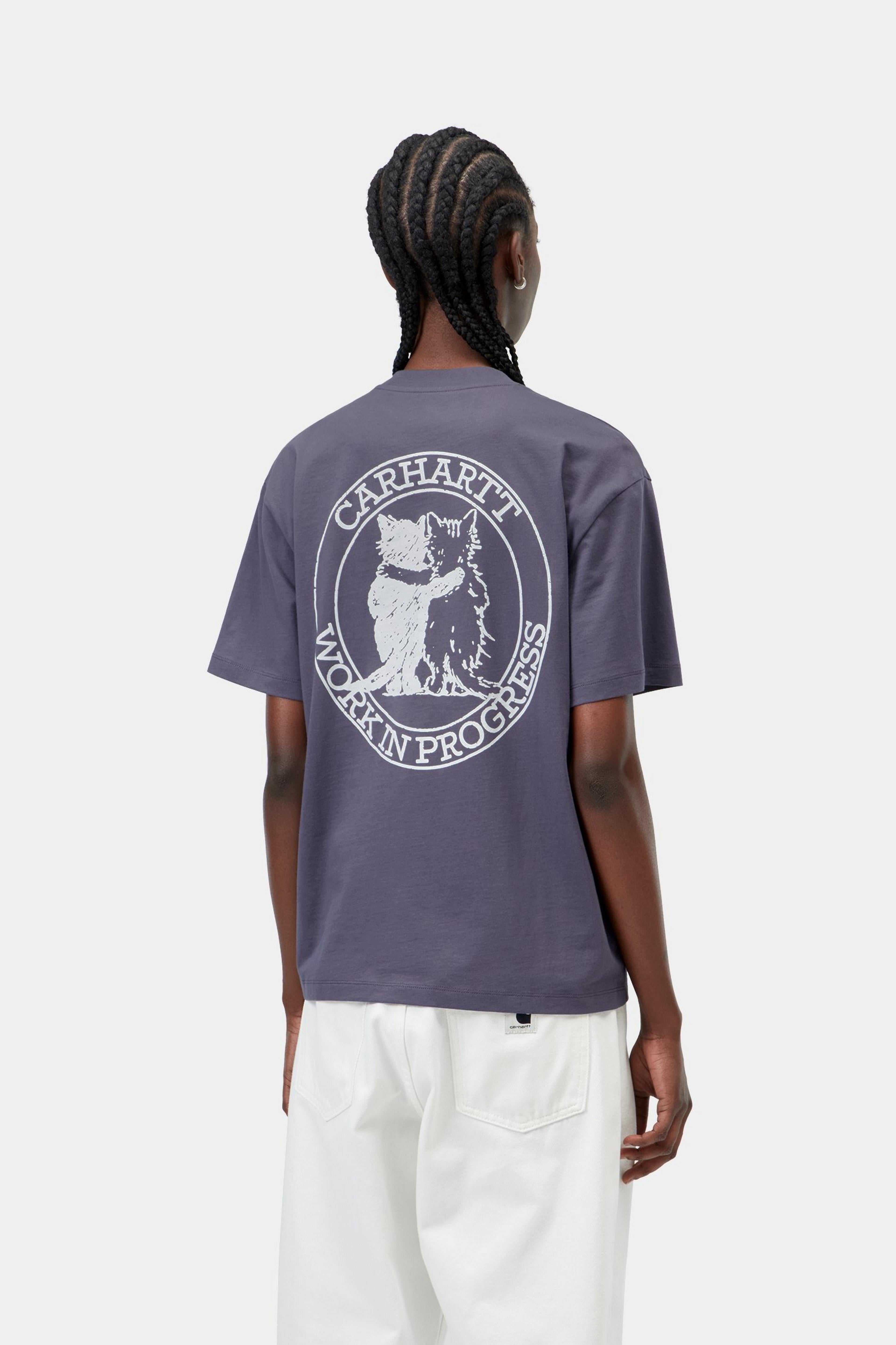 W' S/S Hugging Cats T-Shirt - Shady Purple