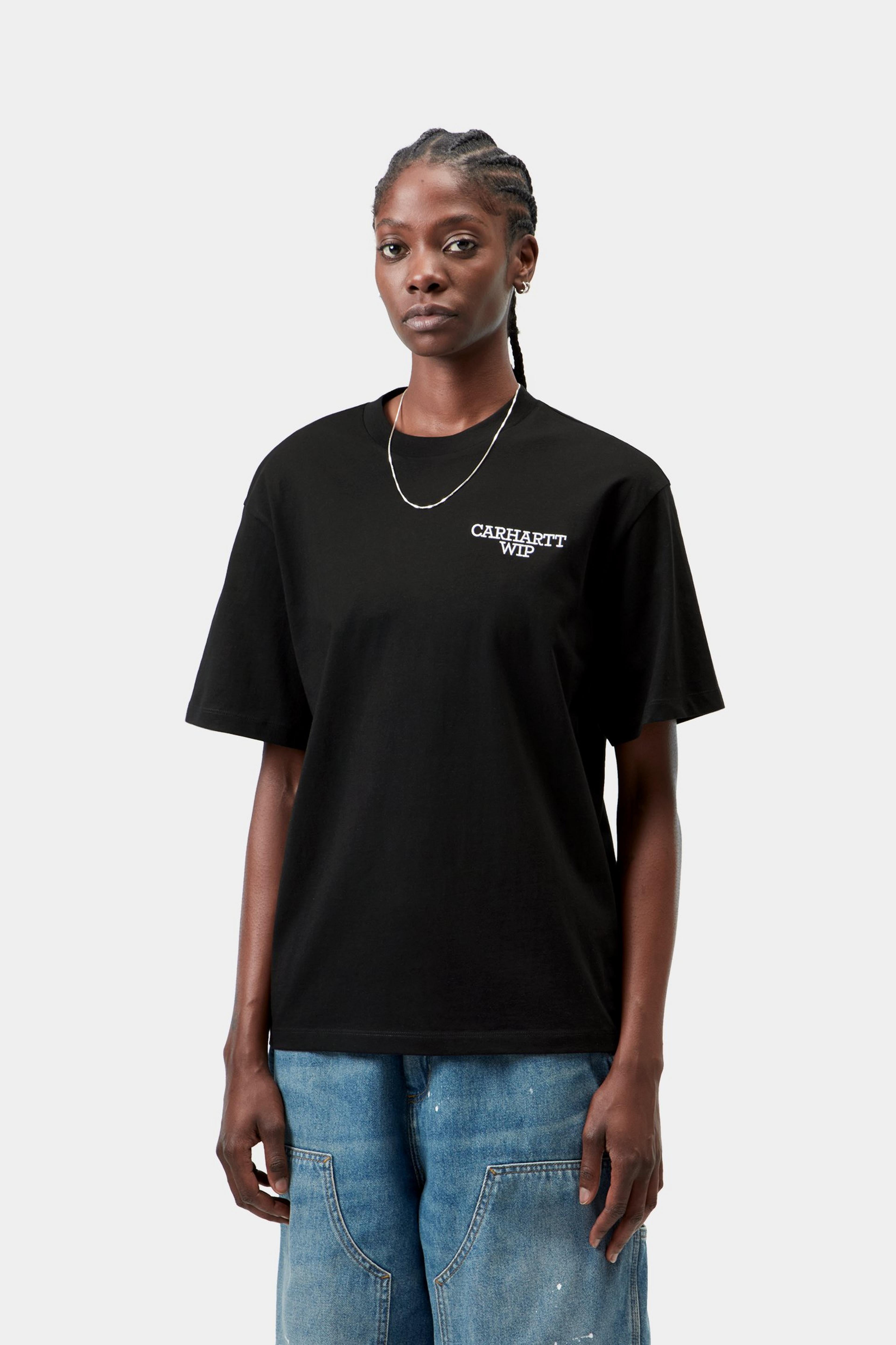 W' S/S Hugging Cats T-Shirt - Black
