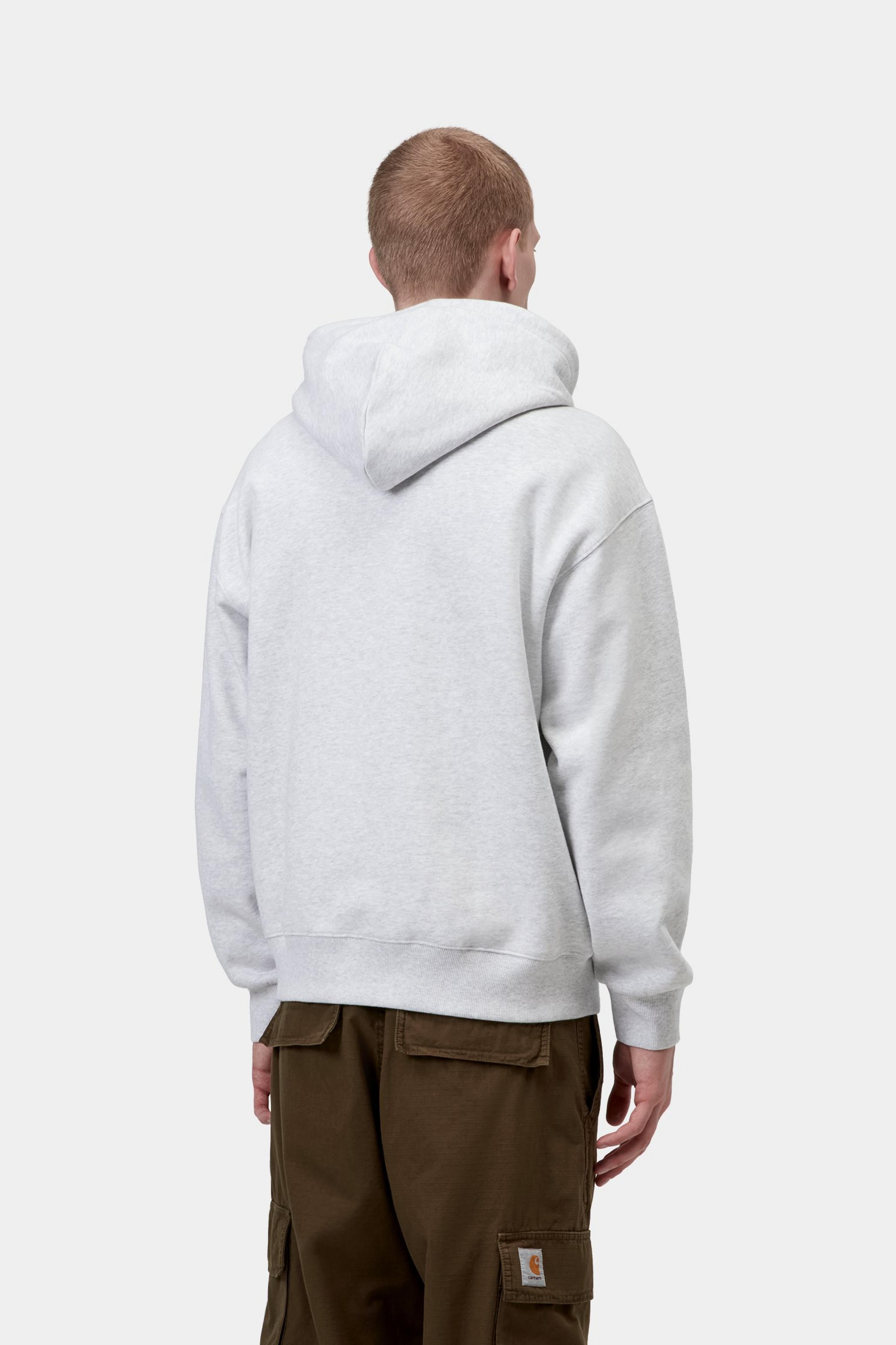 Hooded Bumper Sticker Sweat - Ash Heather