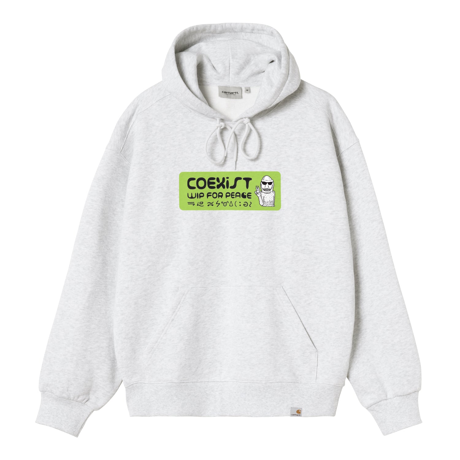 Hooded Bumper Sticker Sweat - Ash Heather
