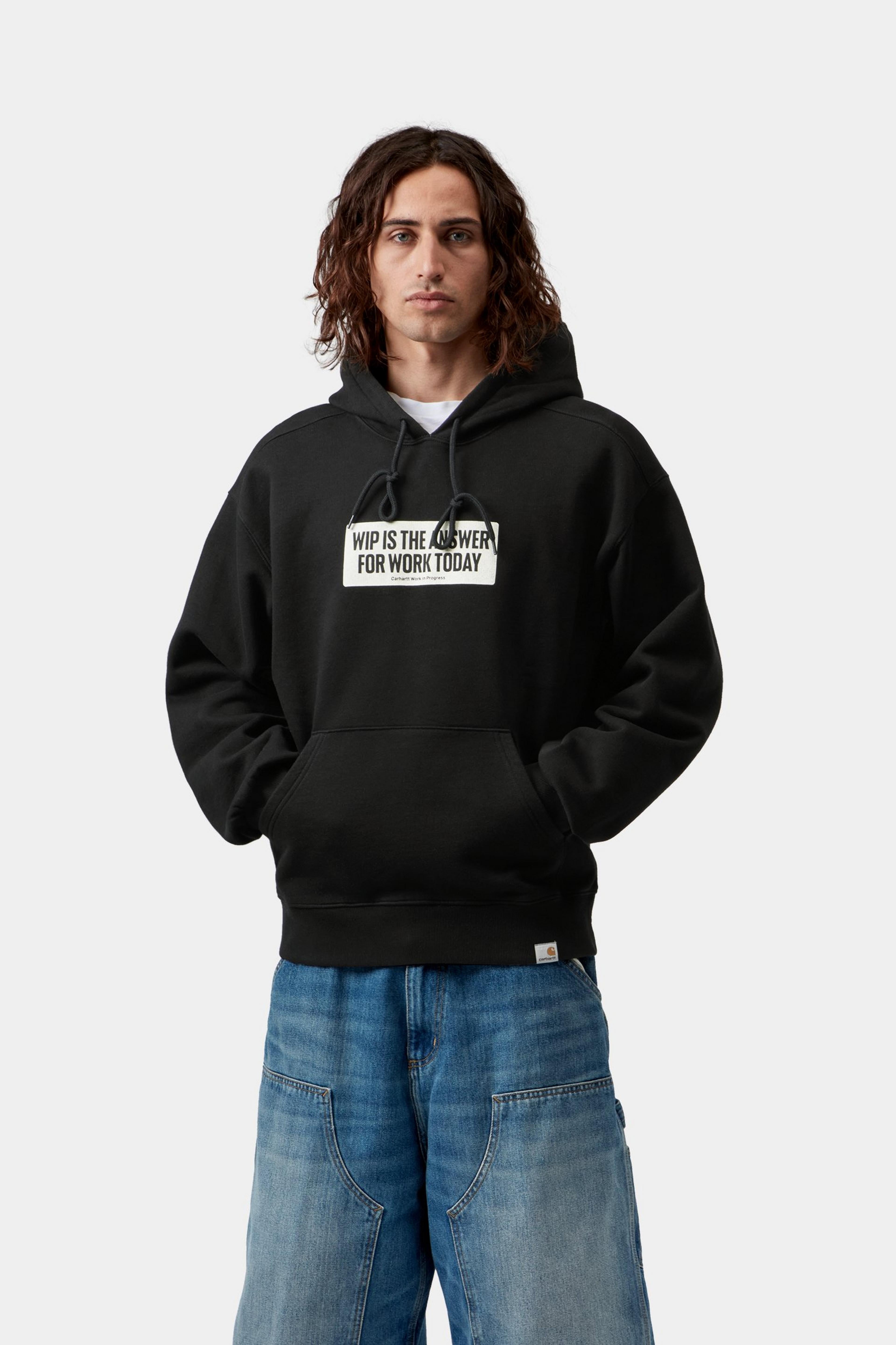 Hooded Bumper Sticker Sweat - Black