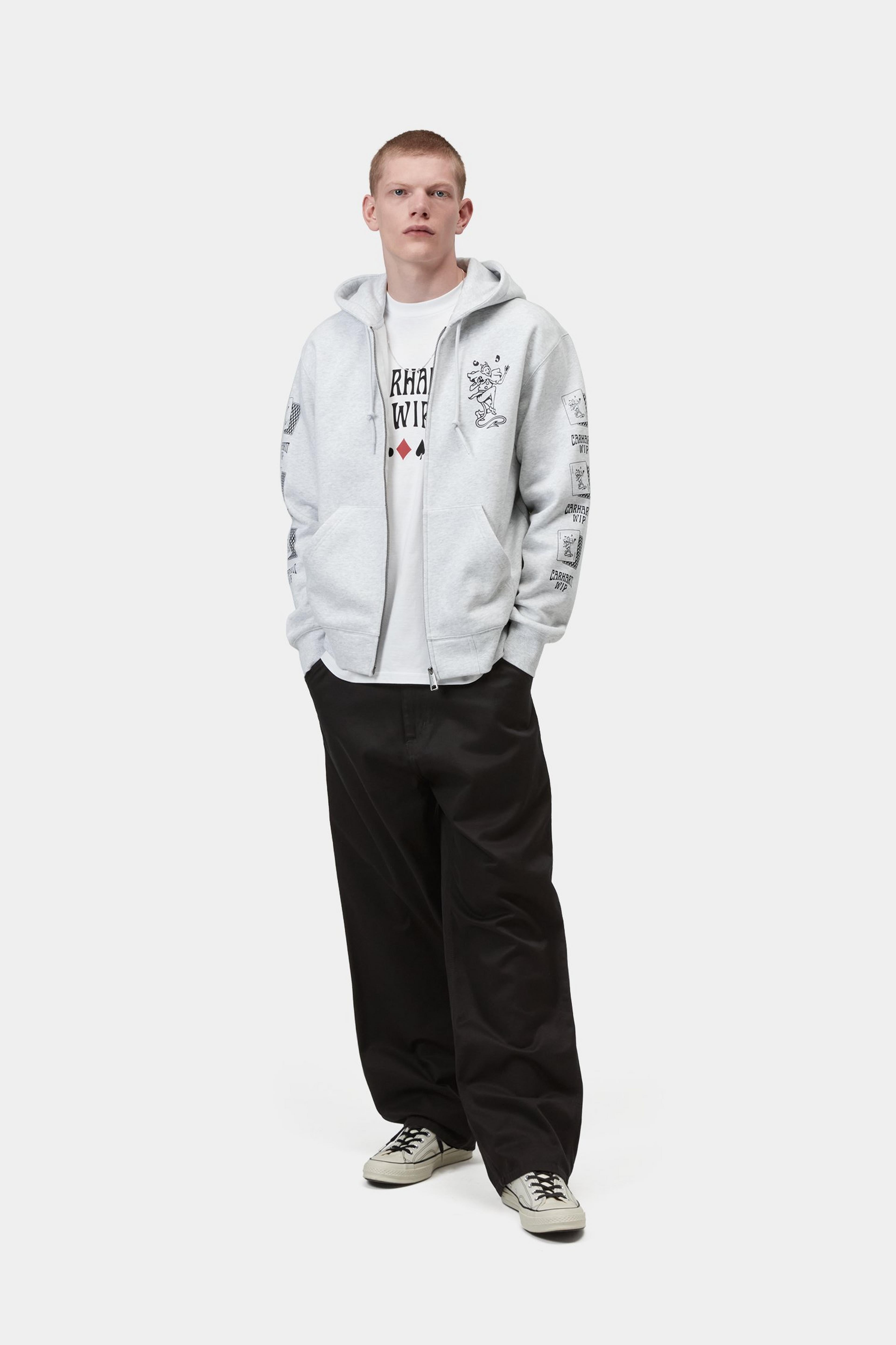 Hooded Playing Cards Jacket - Ash Heather