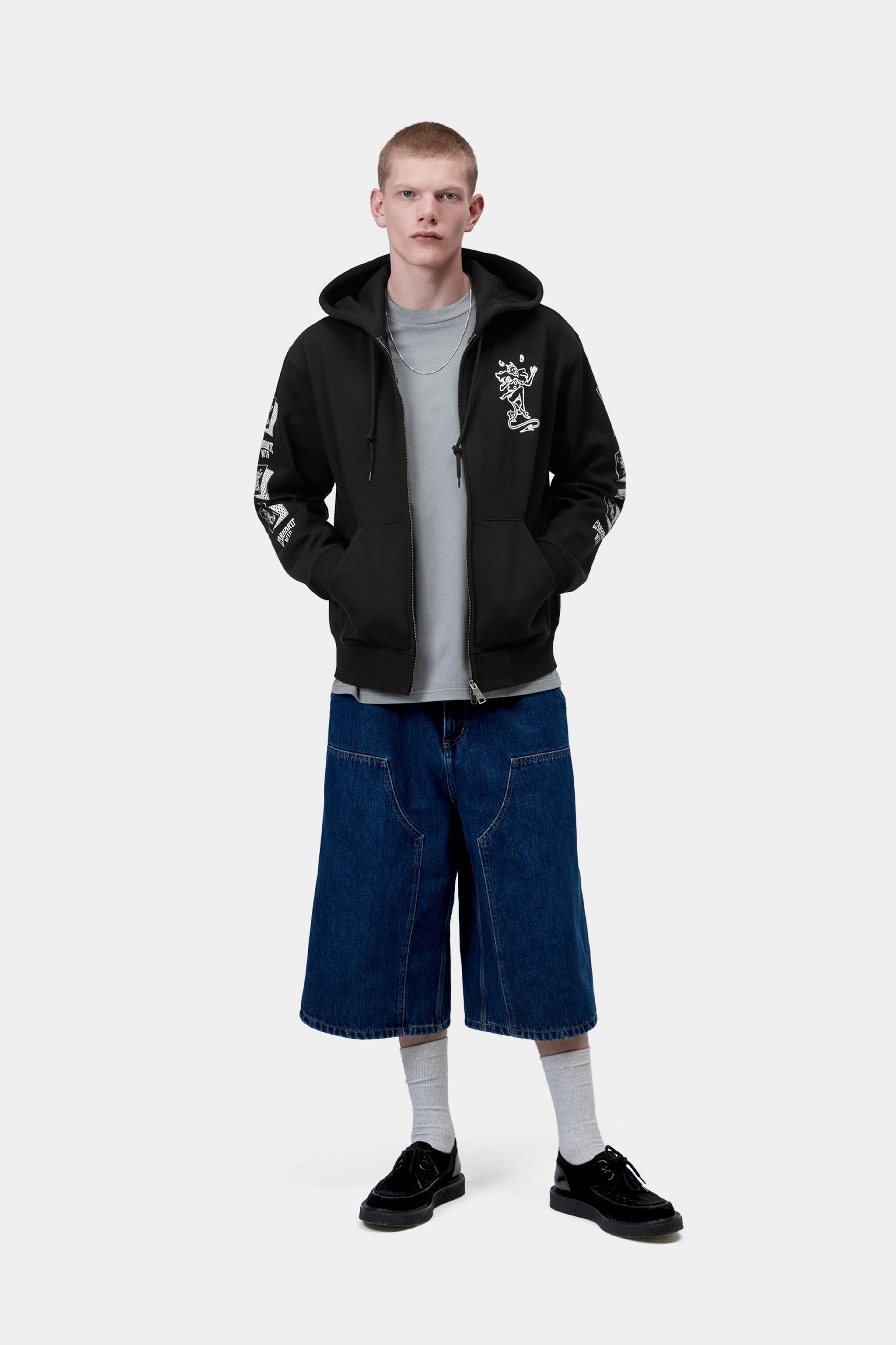 Hooded Playing Cards Jacket - Black