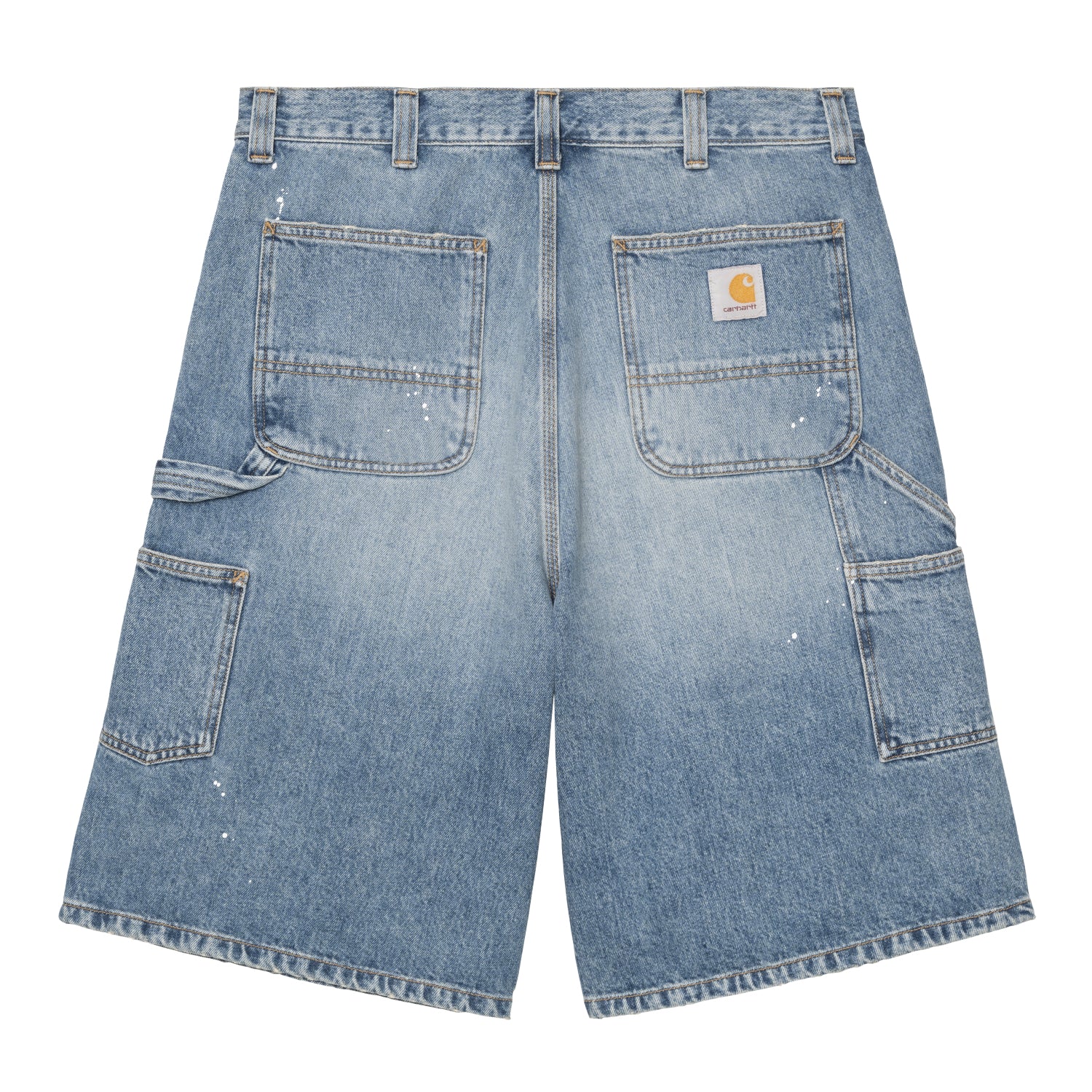 OG Single Knee Short - Blue, Destroy wash, splatter