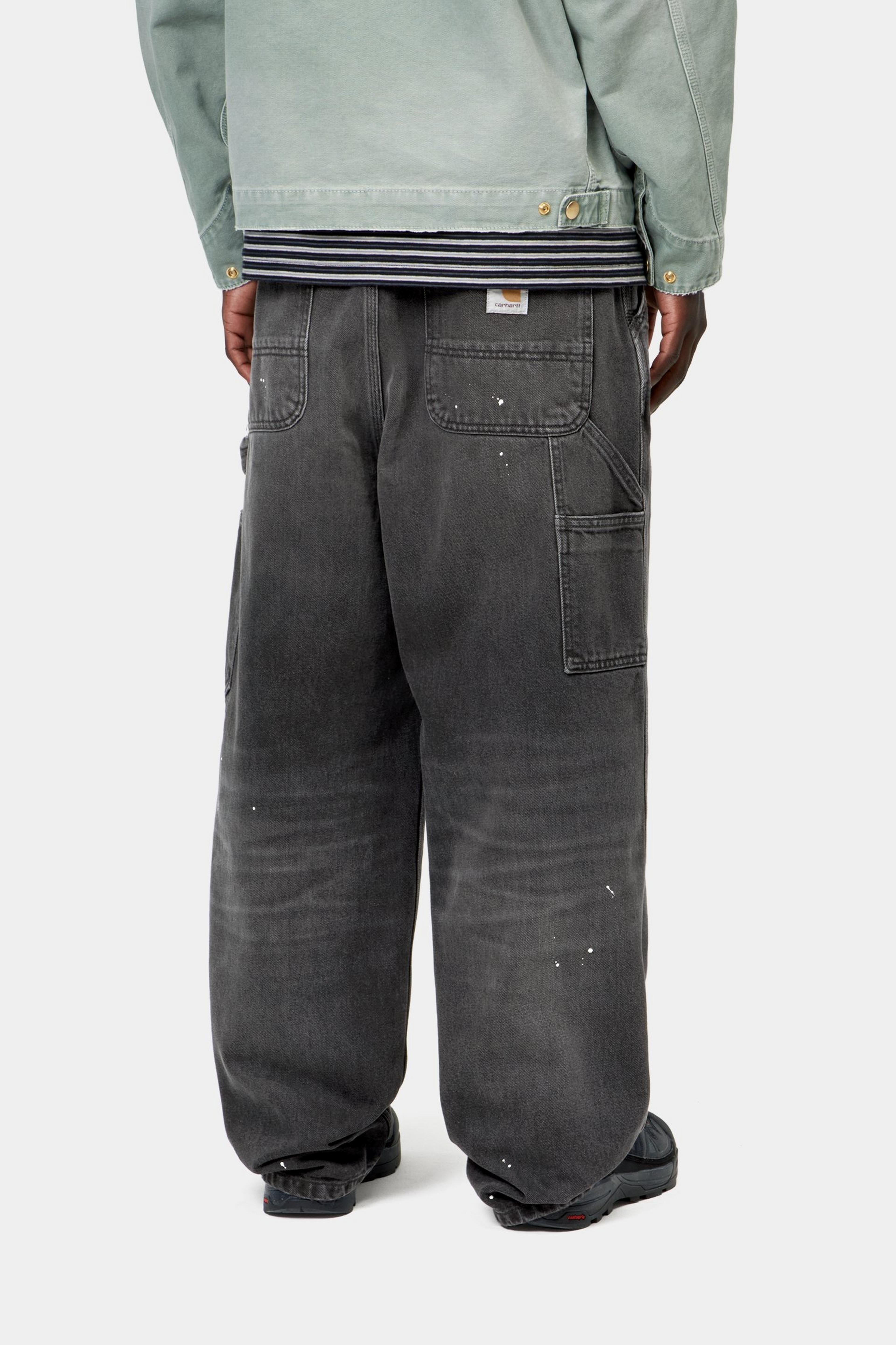 OG Single Knee Pant - Black, Destroy wash, splatter