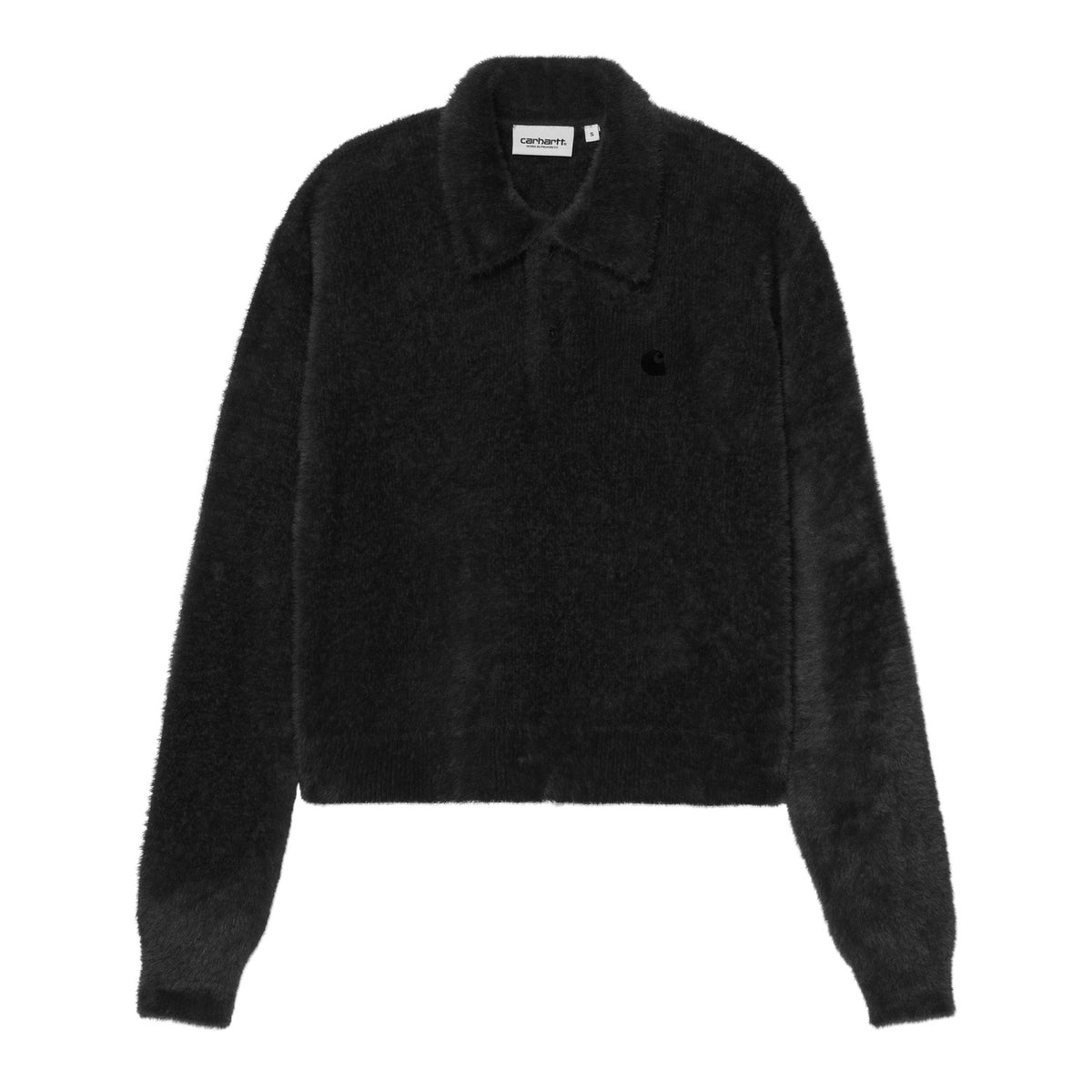 W' L/S Maine Polo Sweater - Black / Black