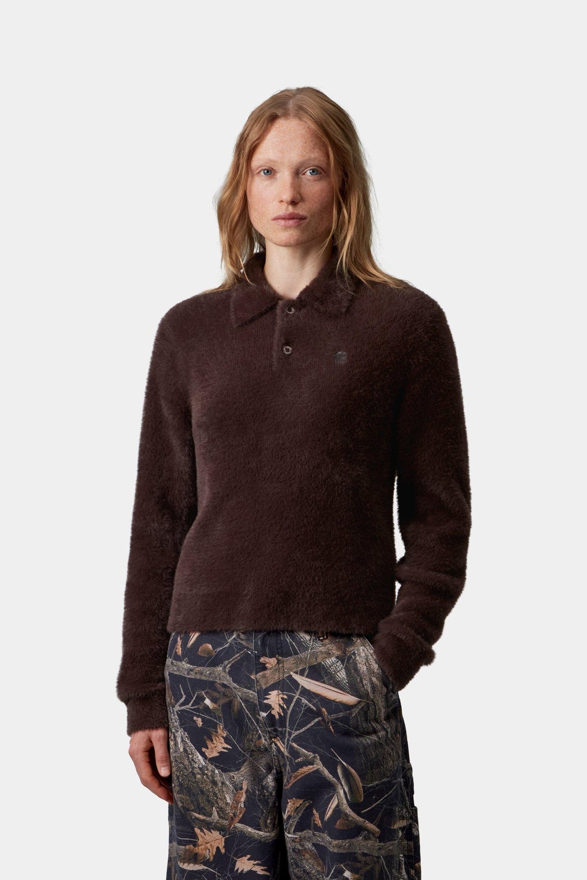 W' L/S Maine Polo Sweater - Palisander / Palisander