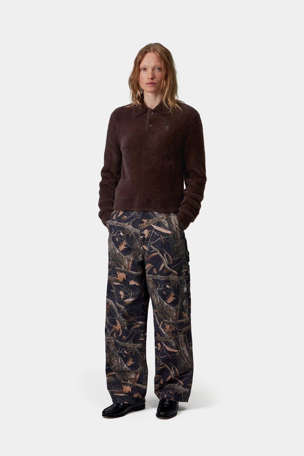 W' L/S Maine Polo Sweater - Palisander / Palisander