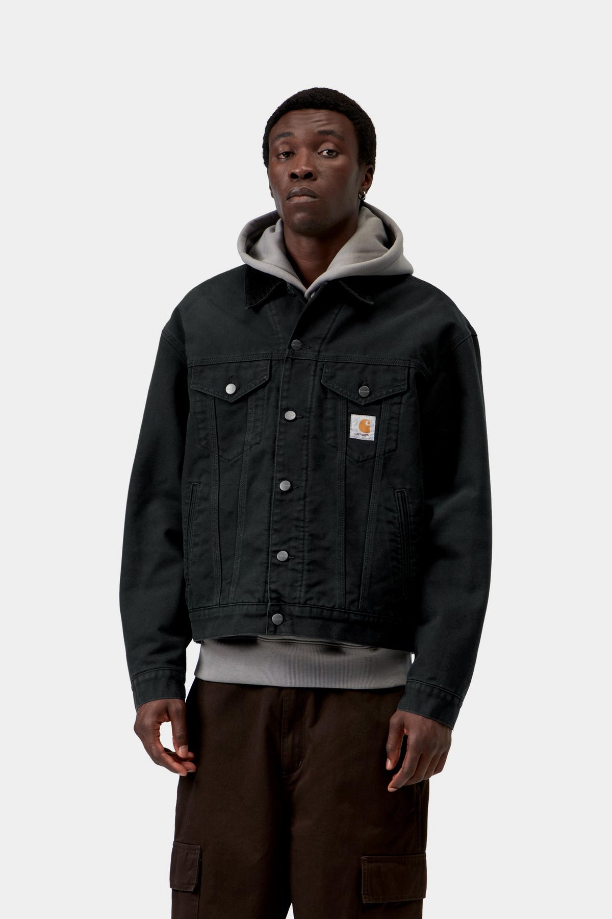 OG Trucker Jacket - Black / Black, Stone canvas