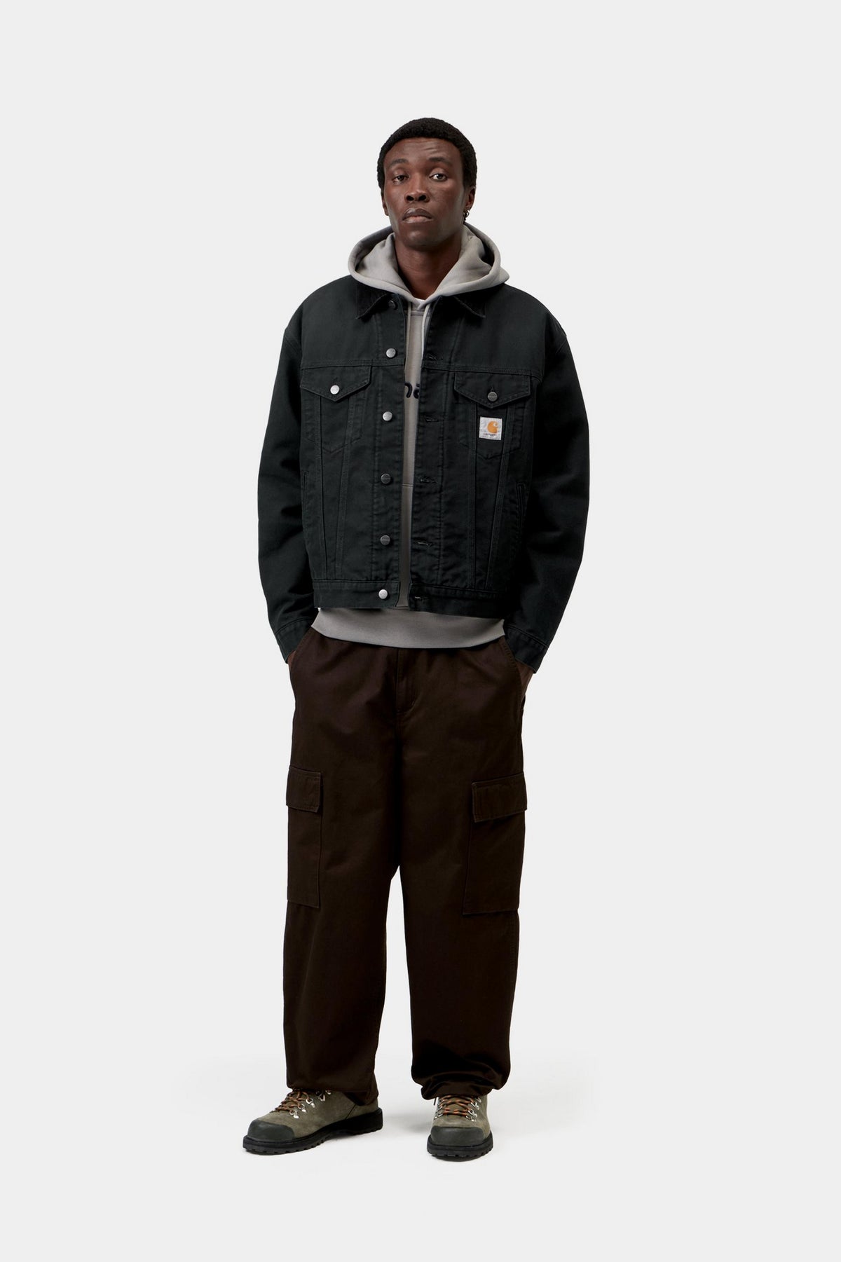 OG Trucker Jacket - Black / Black, Stone canvas