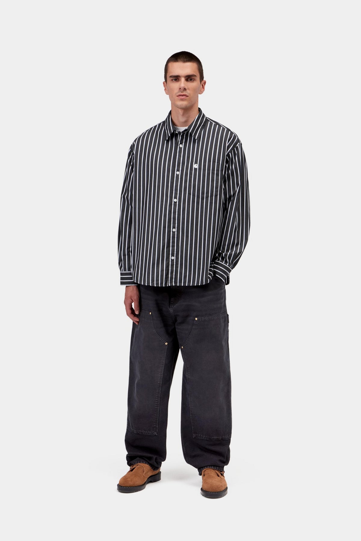 L/S Gowan Shirt - Gowan Stripe, Black