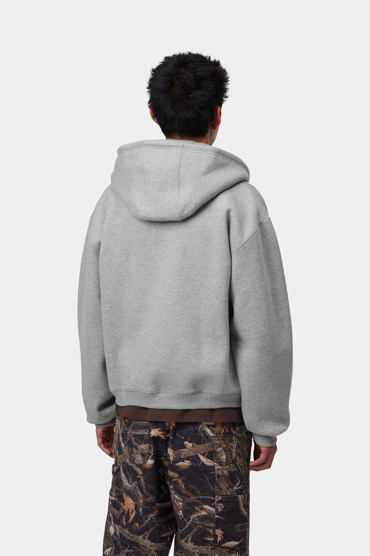 Hooded Ebbert Jacket - Grey Heather / White