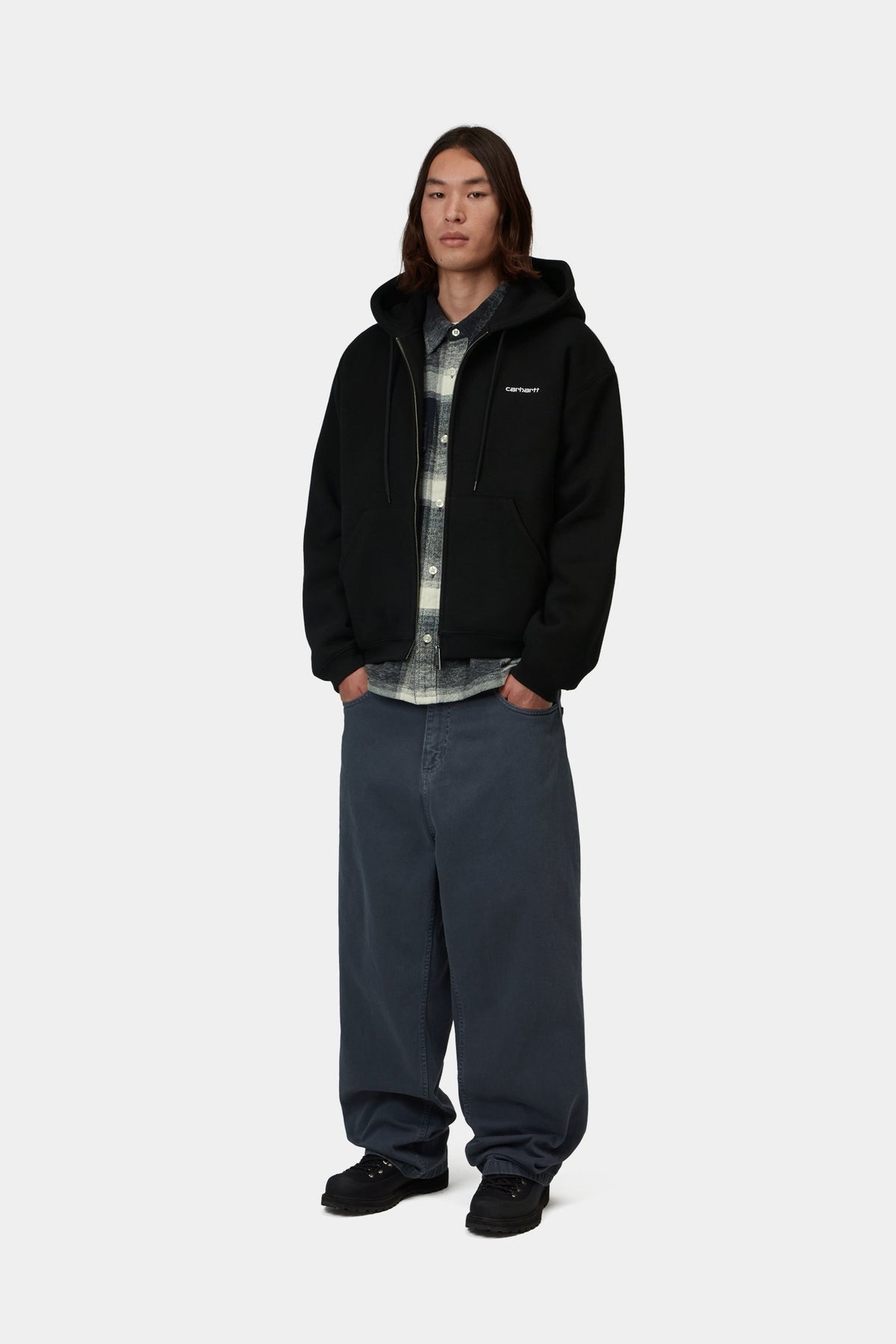 Hooded Ebbert Jacket - Black / White