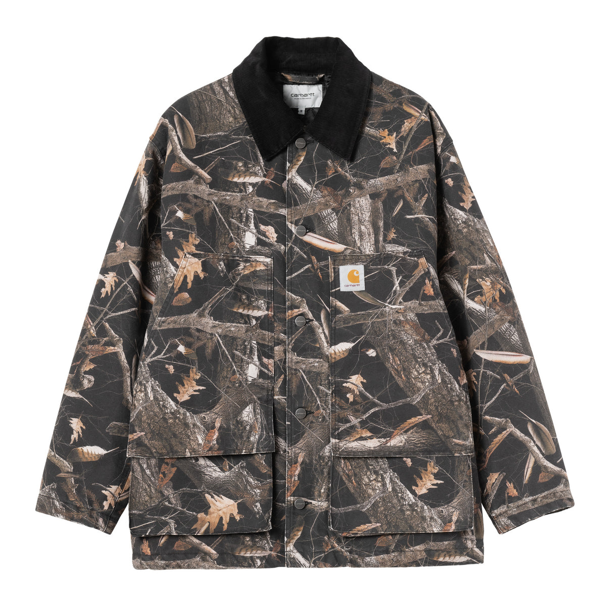 Lander Coat - Camo Feather Tree, Black / Black stone washed