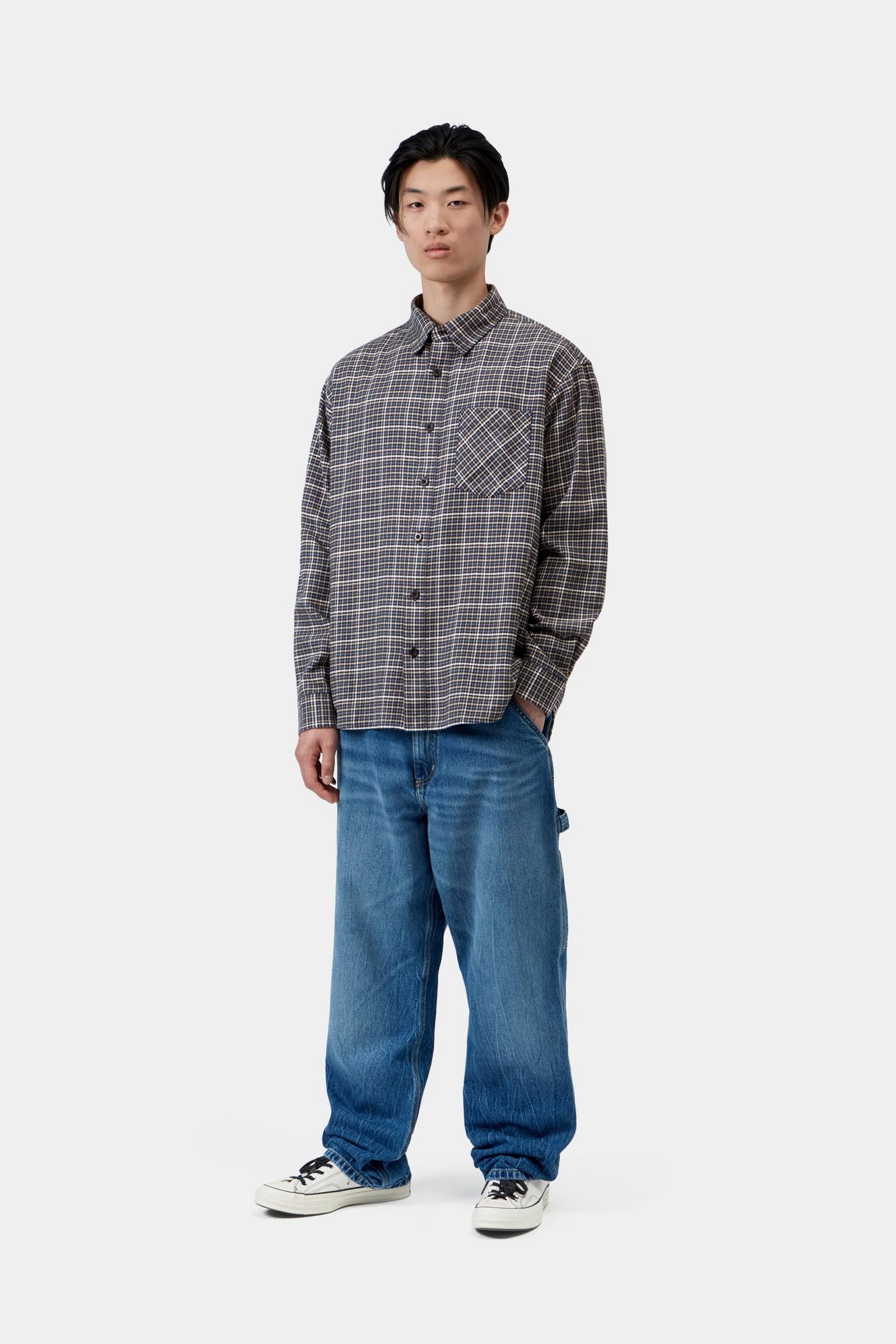 L/S Todrick Shirt - Todrick Houndstooth, Icesheet