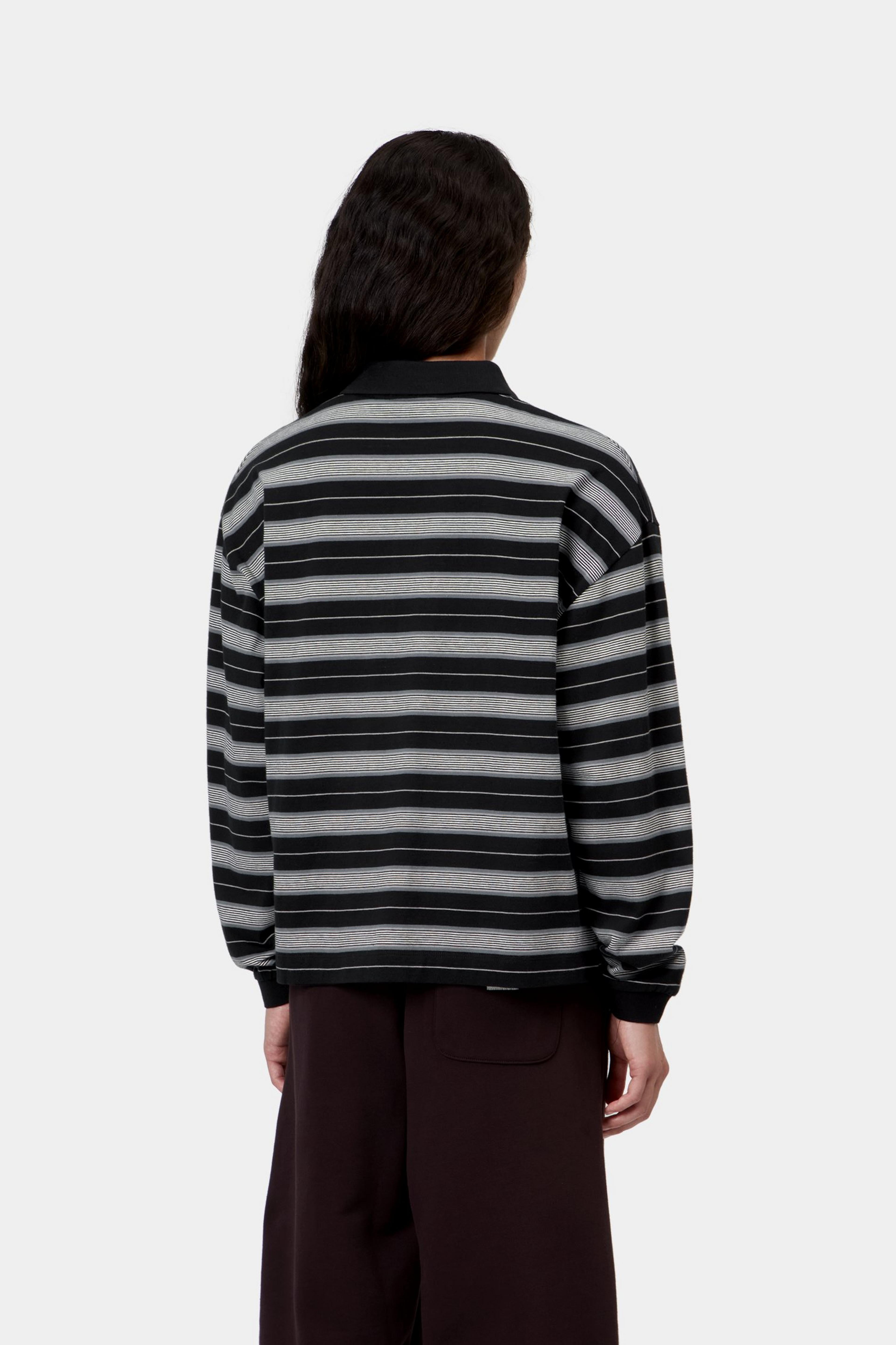 W' L/S Bronson Polo - Bronson Stripe, Black
